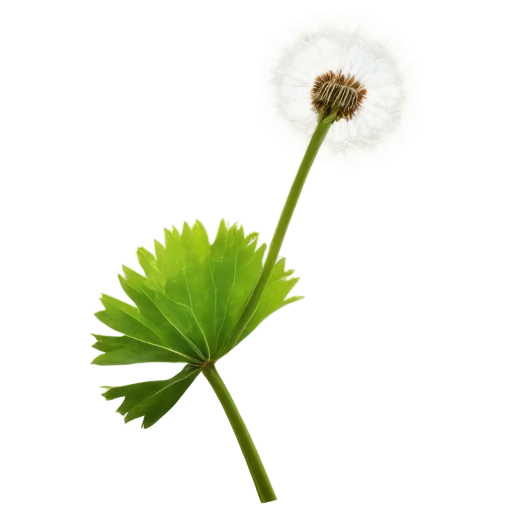 Dandelion-with-Green-Leaf-PNG-HighQuality-Transparent-Image-for-Multiple-Uses