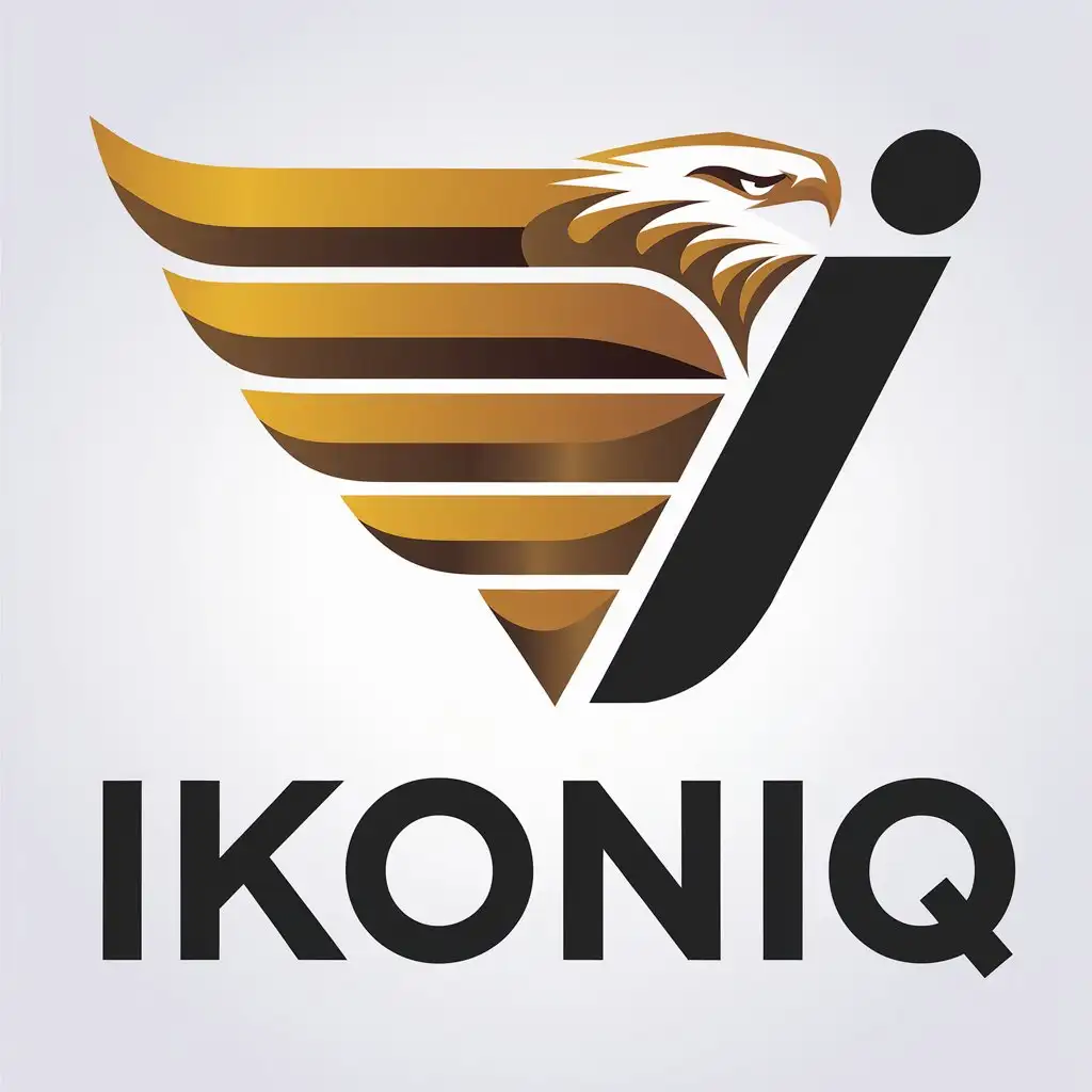 LOGO Design for IKONIQ Half Eagle Wing Symbol with I for Automotive Industry