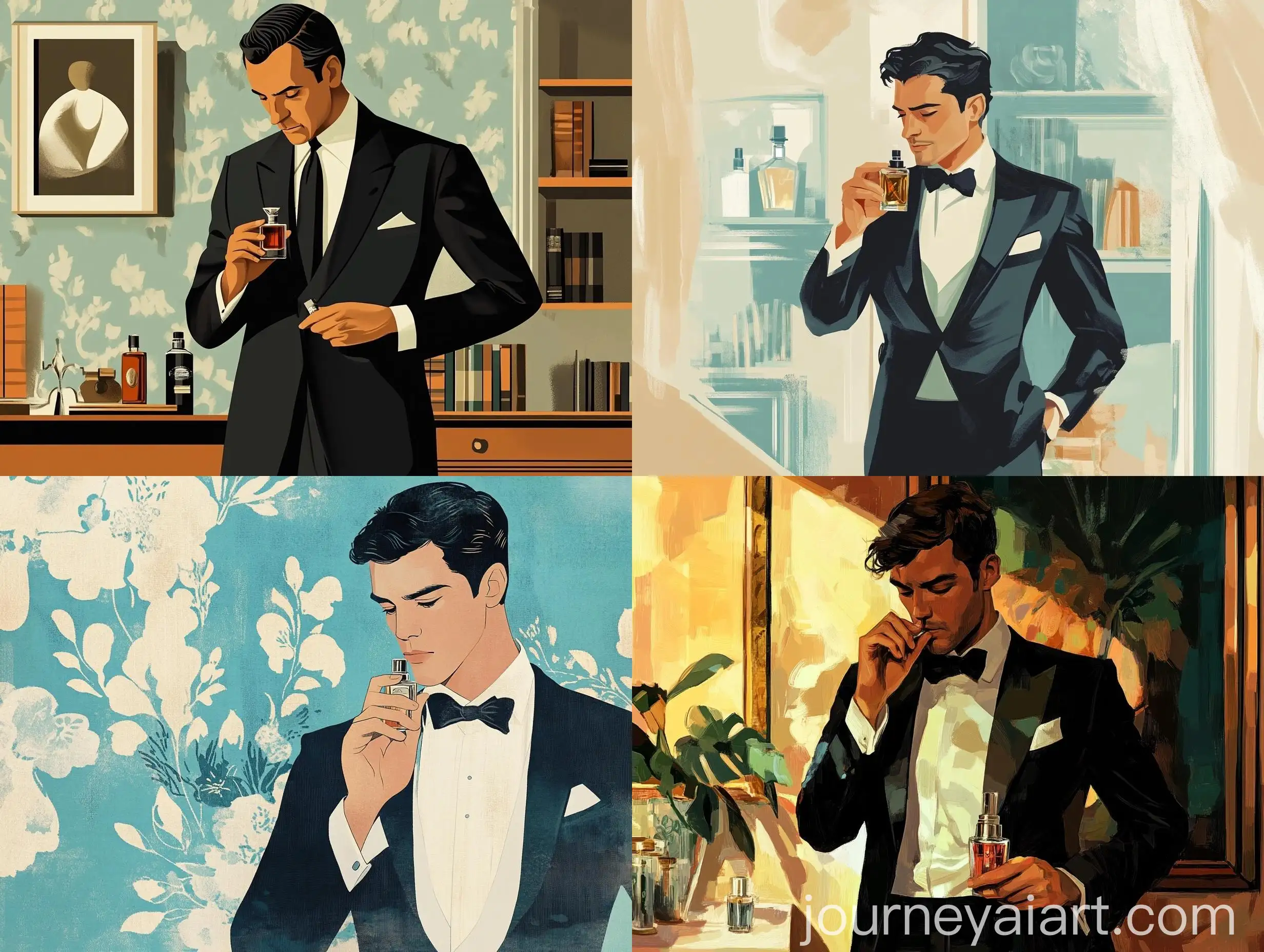 Man-Applying-Perfume-in-Formal-Attire
