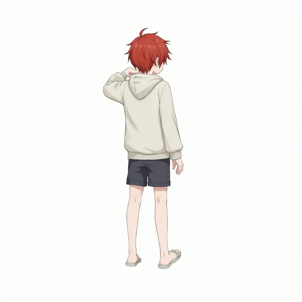 RedHaired-Boy-in-Hoodie-and-Shorts-on-White-Background