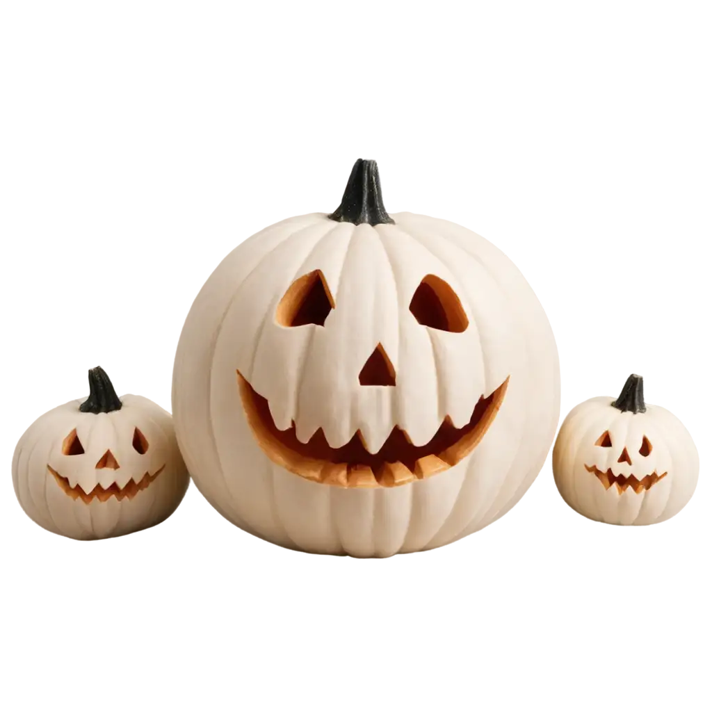 fat happy white Halloween pumpkin