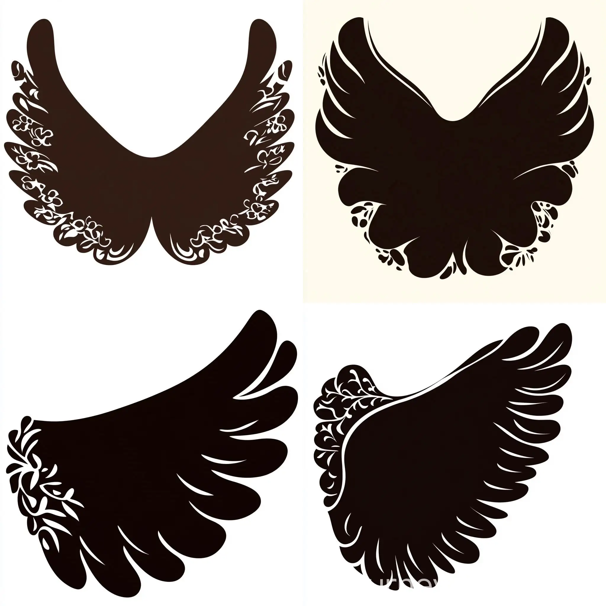Silhouette-Wing-Decorative-Floral-Artwork