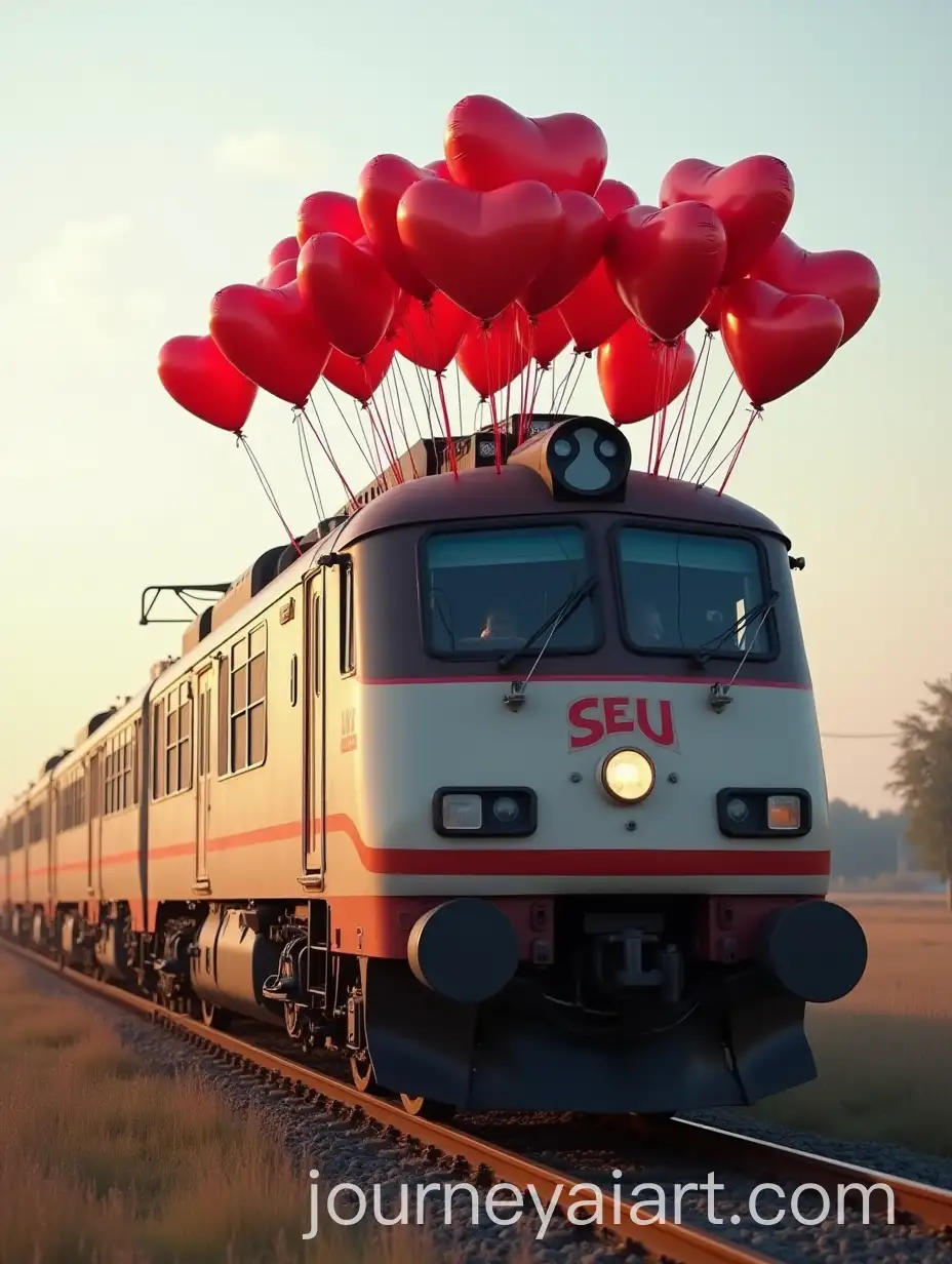 Realistic-Train-with-HeartShaped-Balloons-on-Rooftop-in-Outdoor-Setting