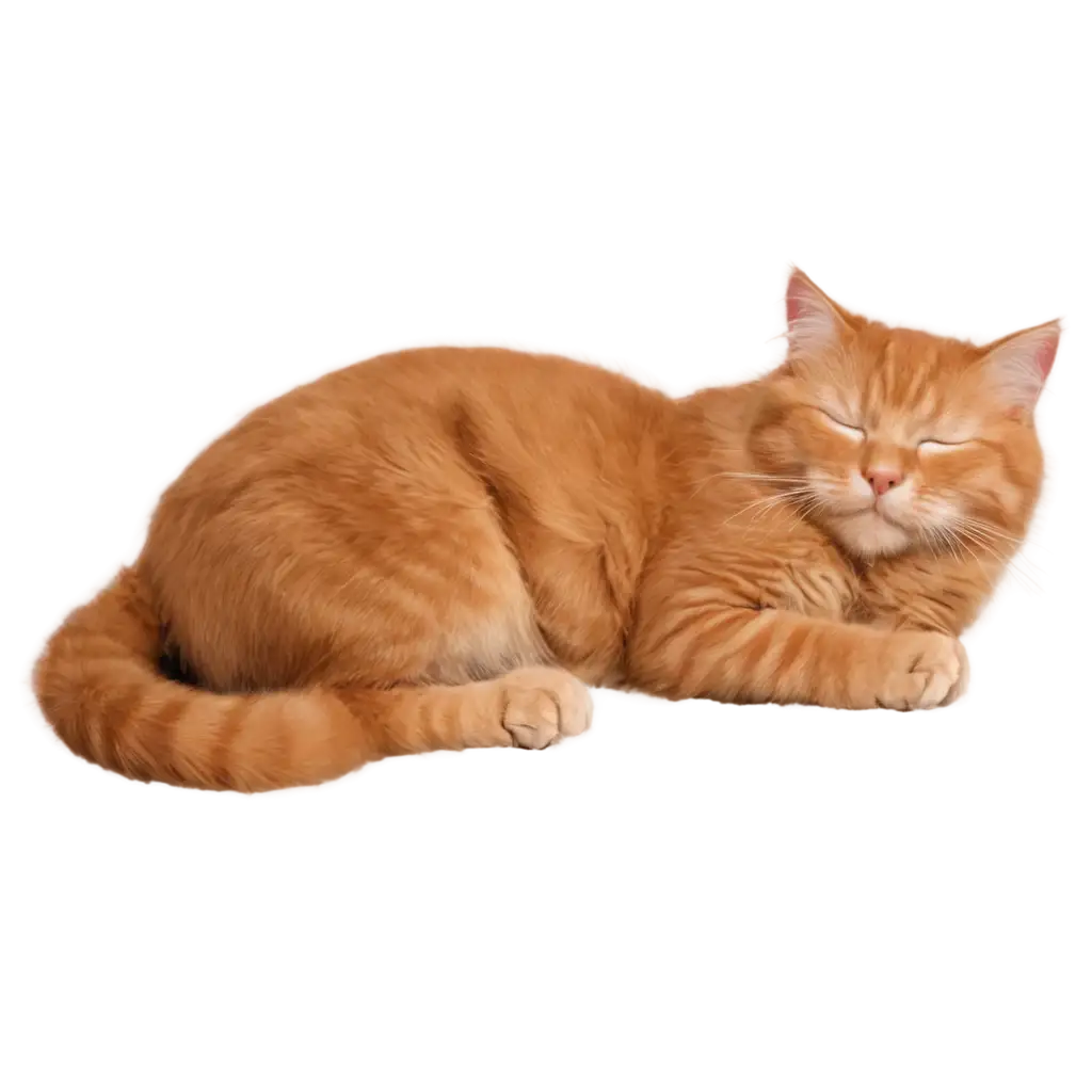 RedHaired-Cat-Sleeping-on-a-Couch-PNG-Image-for-HighQuality-Graphics