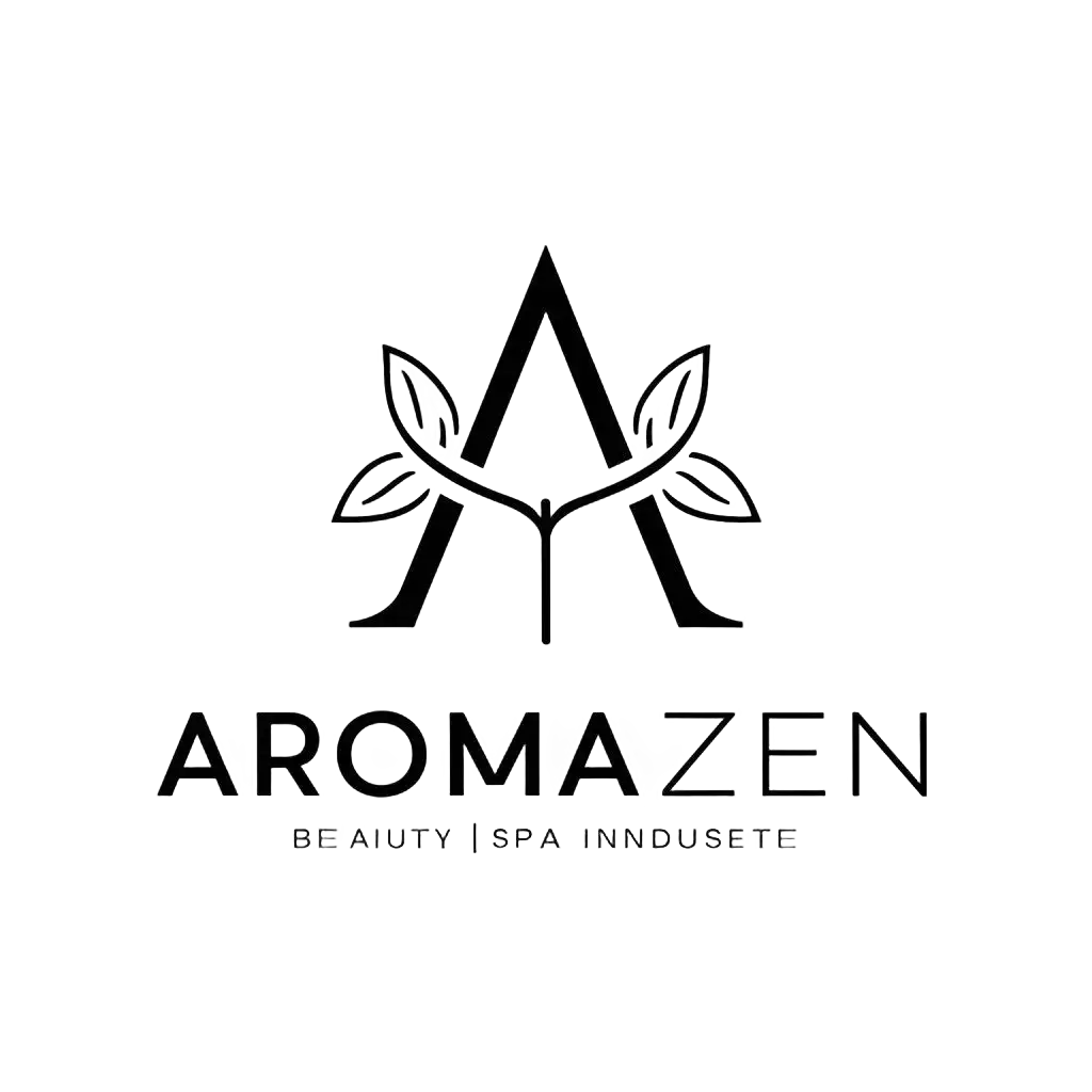 a vector logo design,with the text "AromaZen", main symbol:AZ, aroma, Zen, relaxation, simple,Minimalistic,be used in Beauty Spa industry,clear background