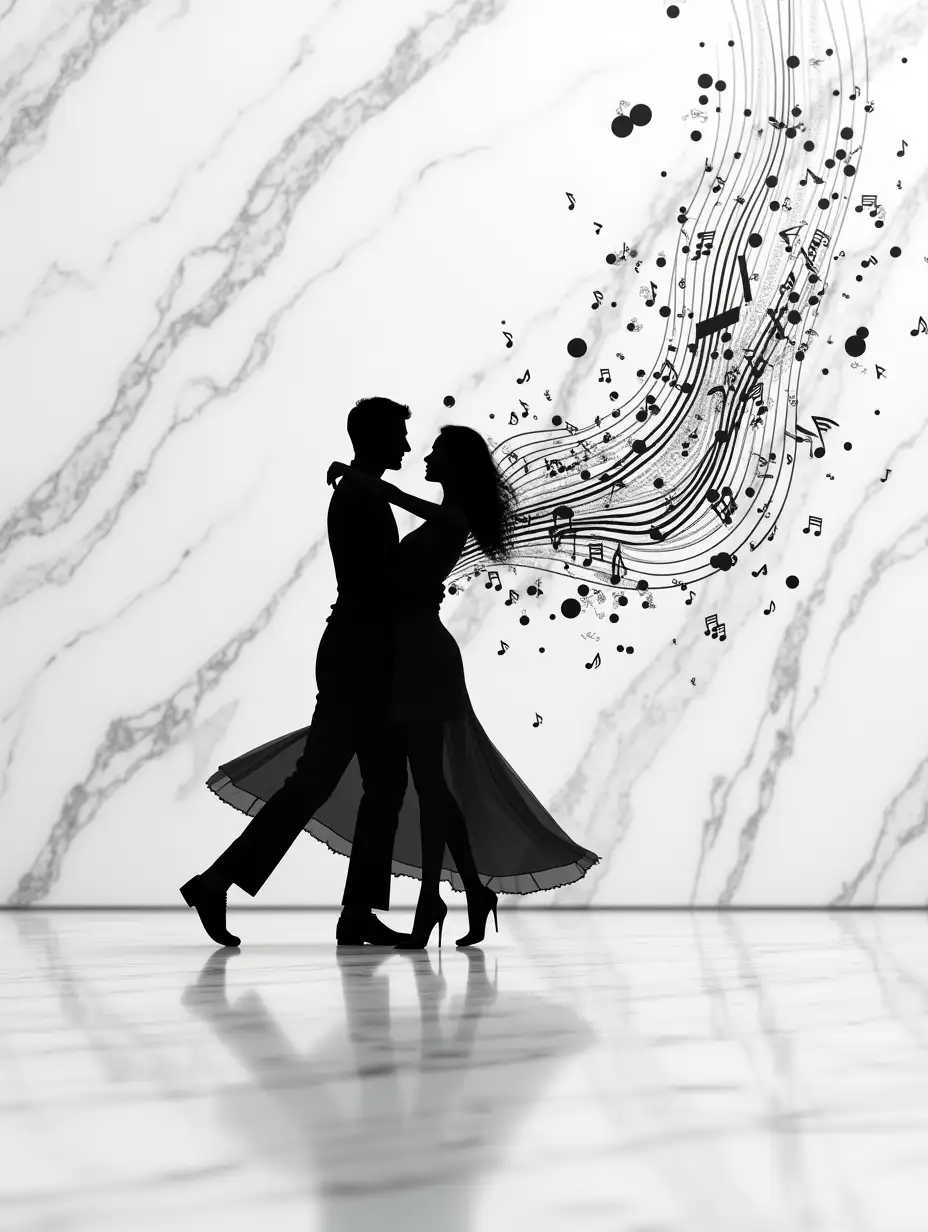 Elegant Dance of Love A Black and White Symphony