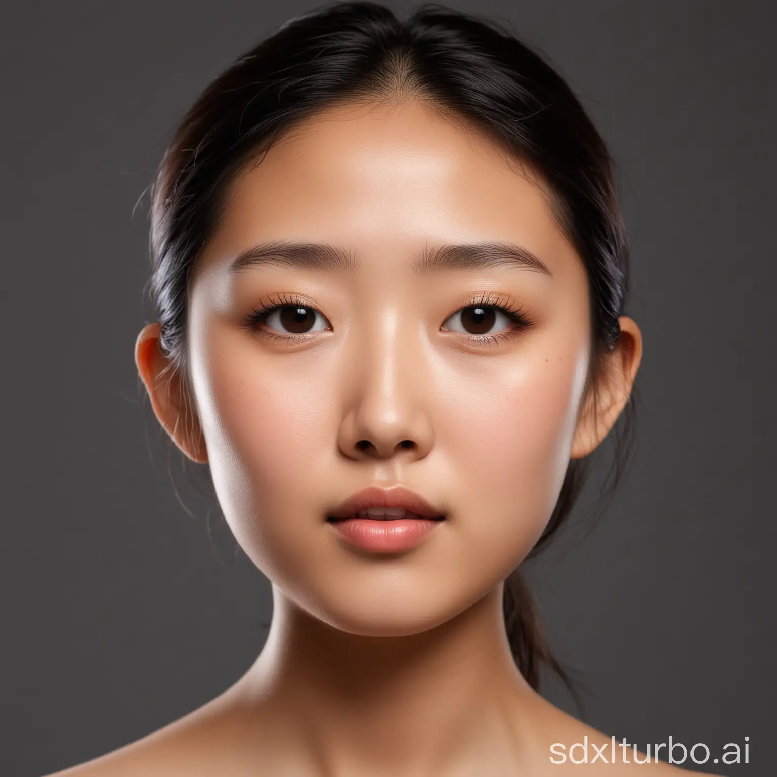 Asian-Girls-Face-with-Ellipse-Shape-and-FrontUpper-Lighting
