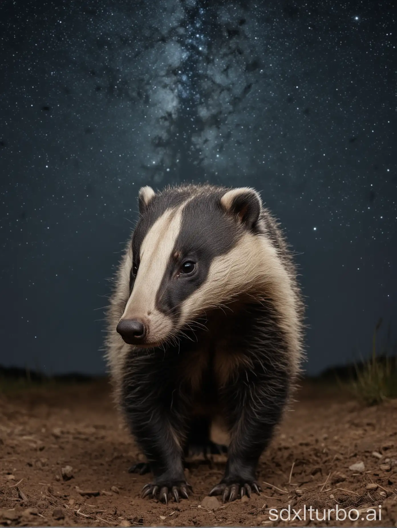 Mysterious-Badger-in-the-Night-Sky