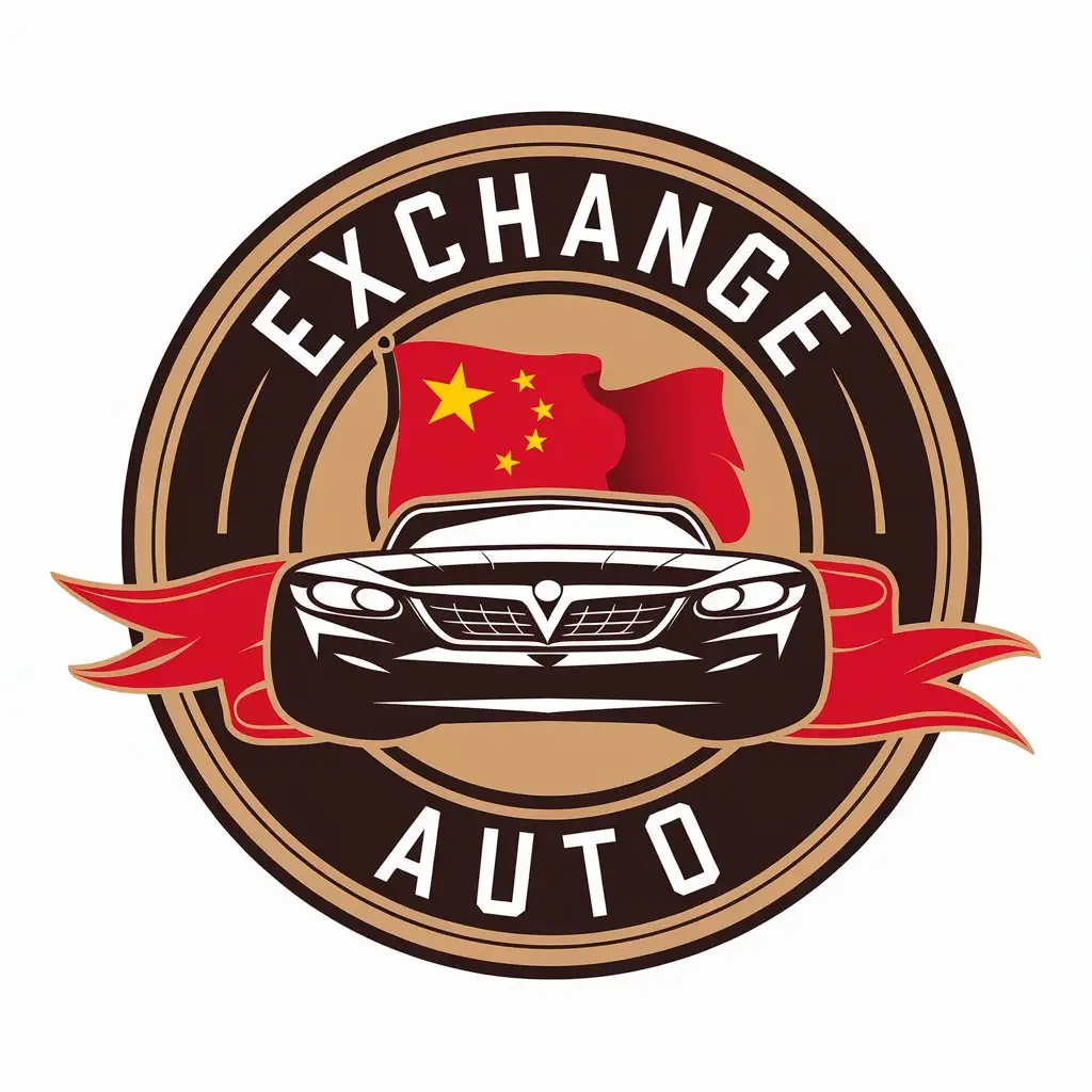 LOGO Design for Exchange Auto Vector Car Symbol with Chinese Flag for the Automotive Industry