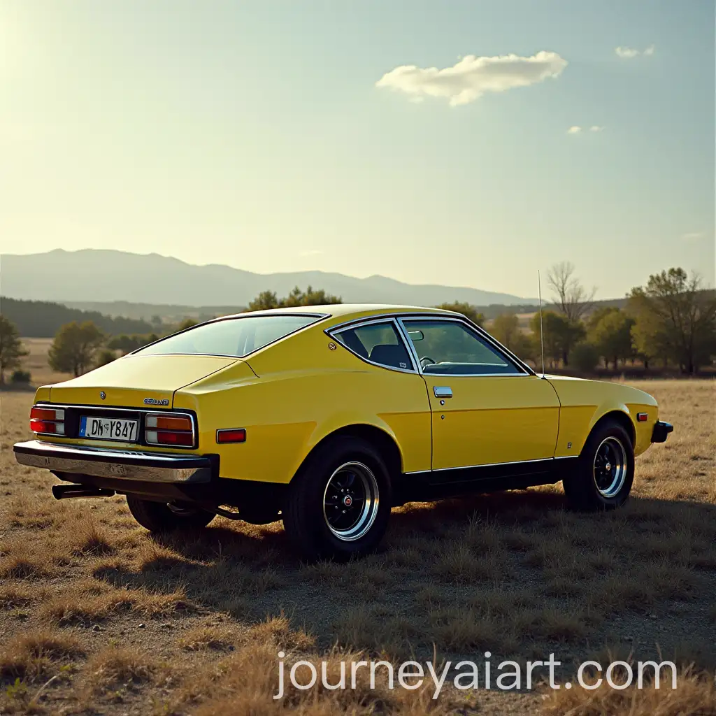 1974-Datsun-Sunny-Coupe-and-Toyota-Celica-GT-1974-Fastback-in-Yellow-and-Black-Side-Rear-View