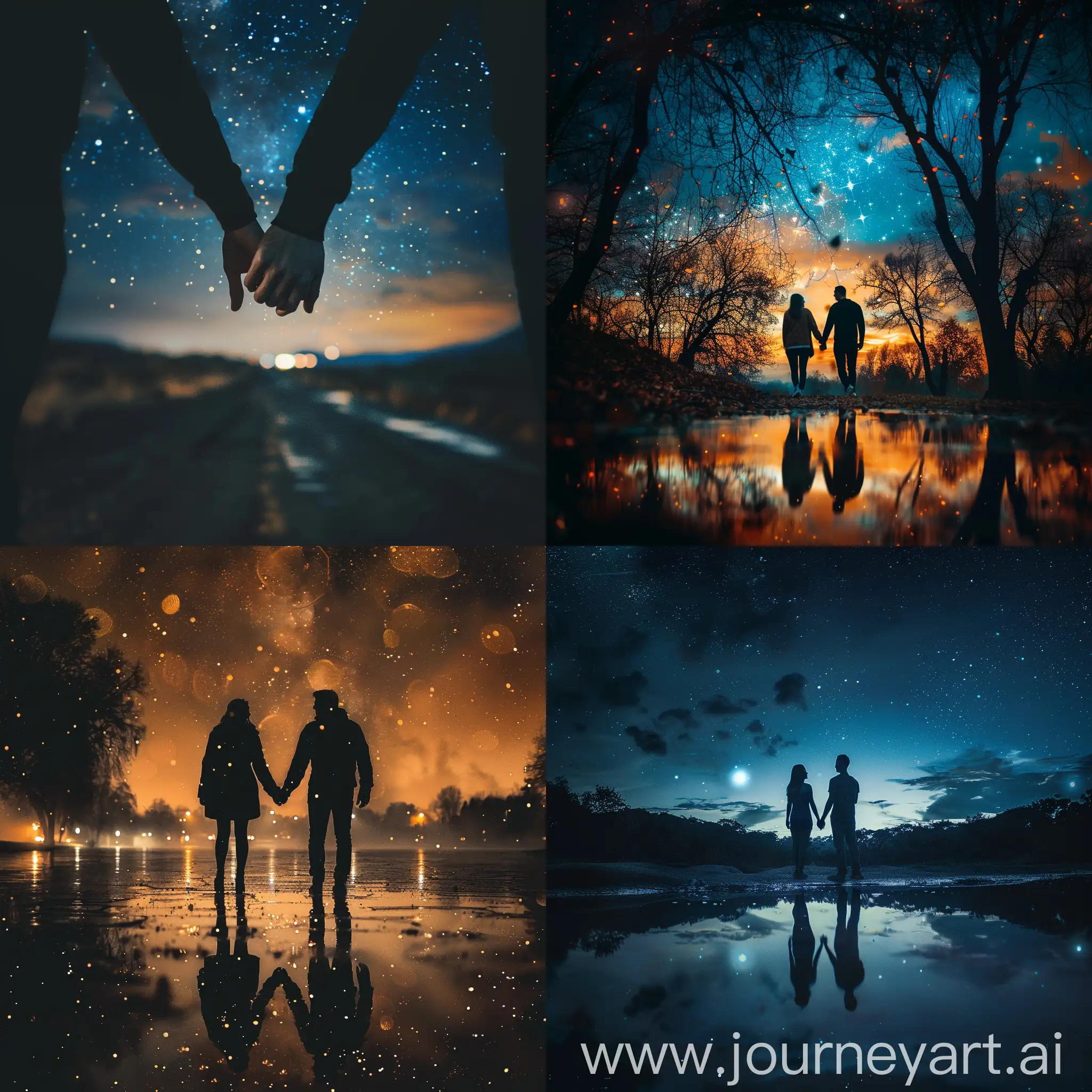 Couple-Holding-Hands-at-Night-in-Romantic-Photo