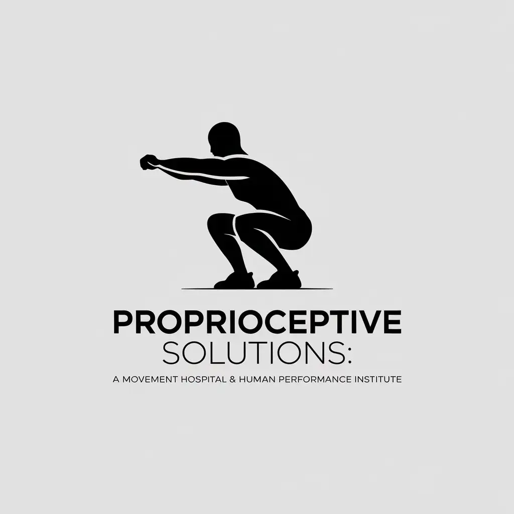 LOGO Design for Proprioceptive Solutions Fitness Symbol with Minimalistic Style and Clear Background