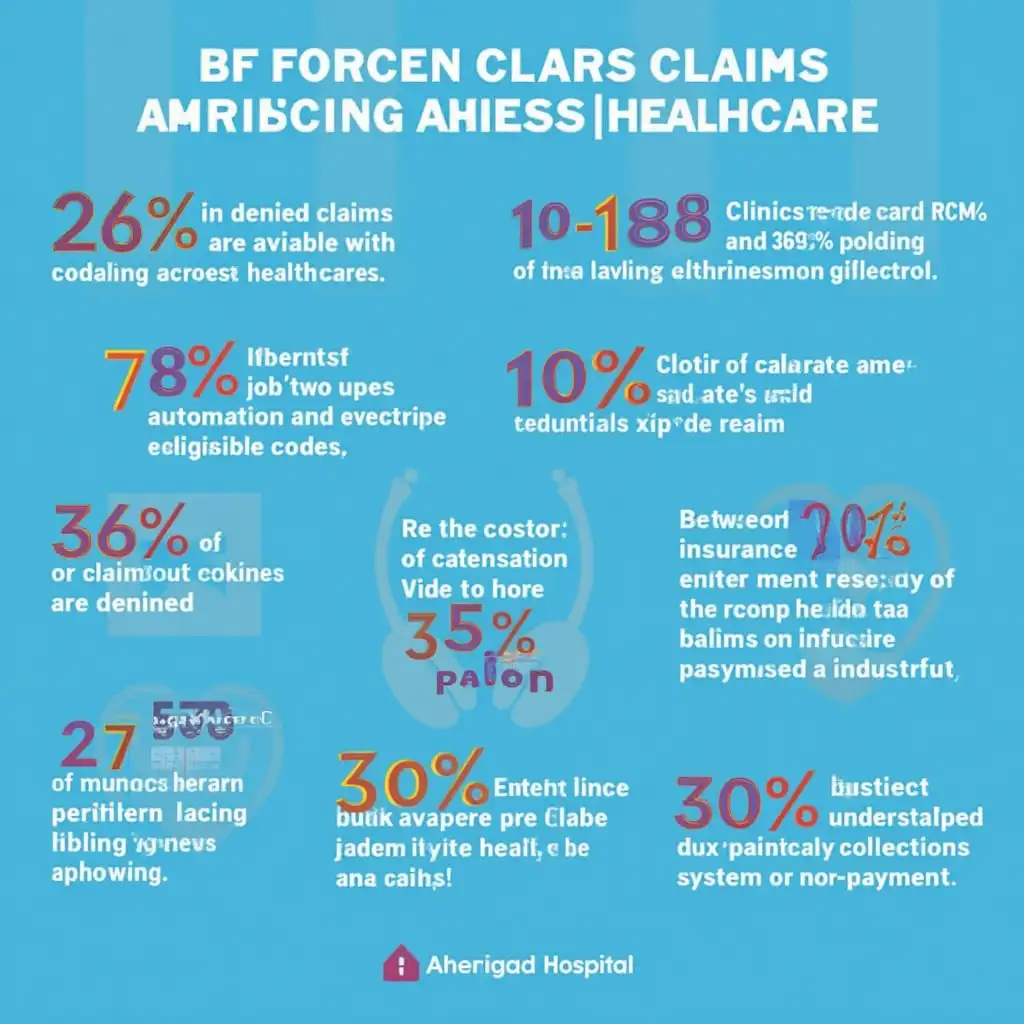 $262 billion in claims are denied annually across healthcare (Advisory Board).n72% of denied claims are avoidable with proper coding and eligibility checks (Change Healthcare).nClinics that embrace RCM automation see a 30% reduction in AR days and a 35% increase in staff productivity (Kaufman Hall).n10-15% of claims are denied, with small clinics often experiencing higher rates (RevCycle Intelligence).nIt costs between $25 and $118 to rework a single denied claim, and 65% of denials are never appealed (MGMA).nManual insurance verification takes 20+ minutes per patient, creating bottlenecks in patient flow (Health IT Analytics).nBurnout contributes to 30% of healthcare workers leaving the industry, leaving clinics understaffed and overburdened (American Hospital Association).nClinics lose 30% of patient payments due to inefficient collection systems or non-payment (Becker’s Hospital Review).