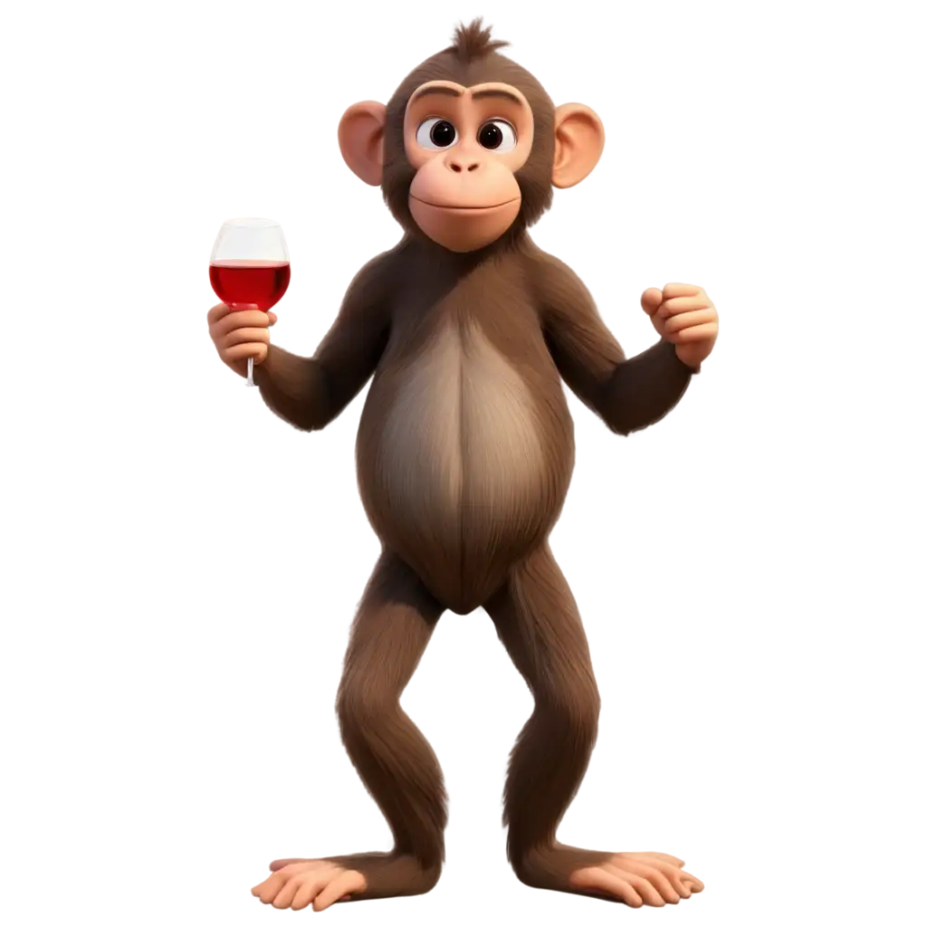 Animated-Monkey-Holding-Cigarette-and-Wine-Glass-PNG-HighQuality-Transparent-Image-for-Creative-Projects