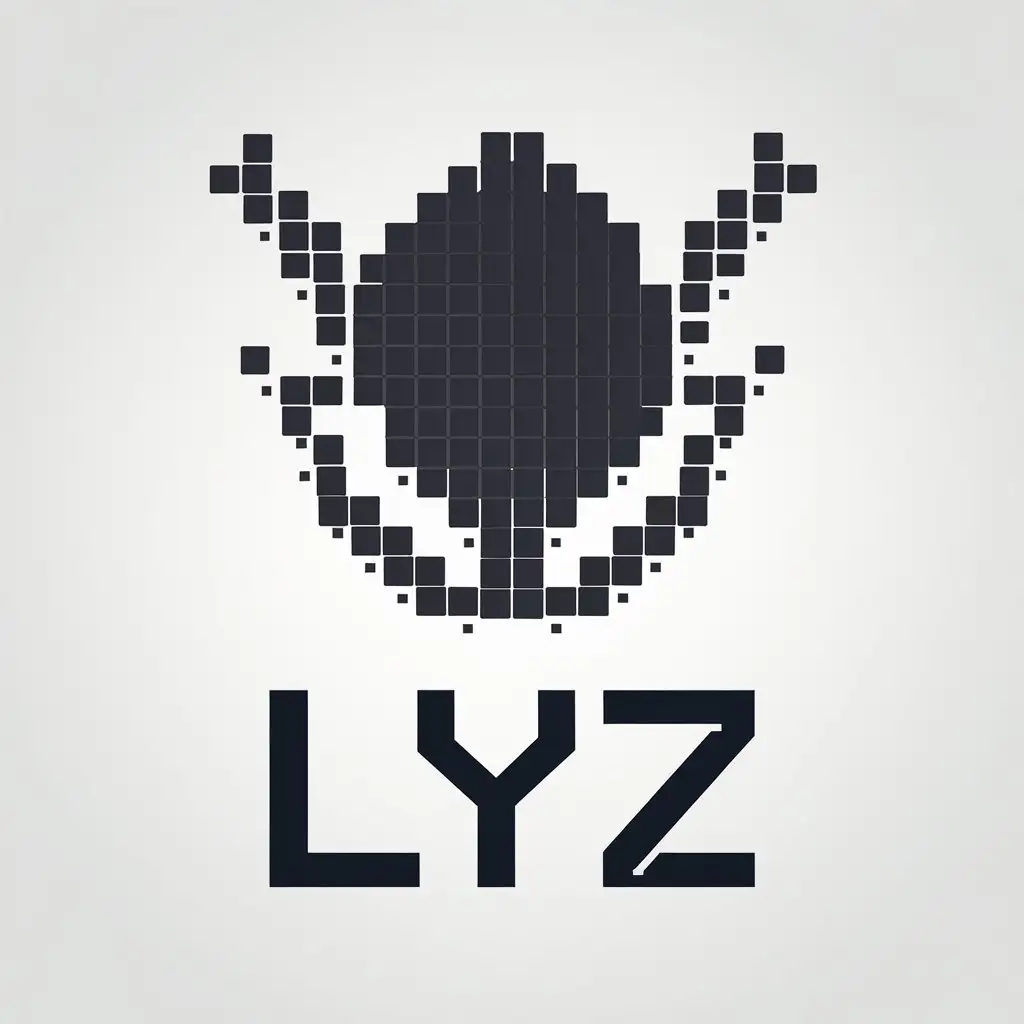 LOGO Design for LYZ Minimalistic Pixel Circle with Clear Background