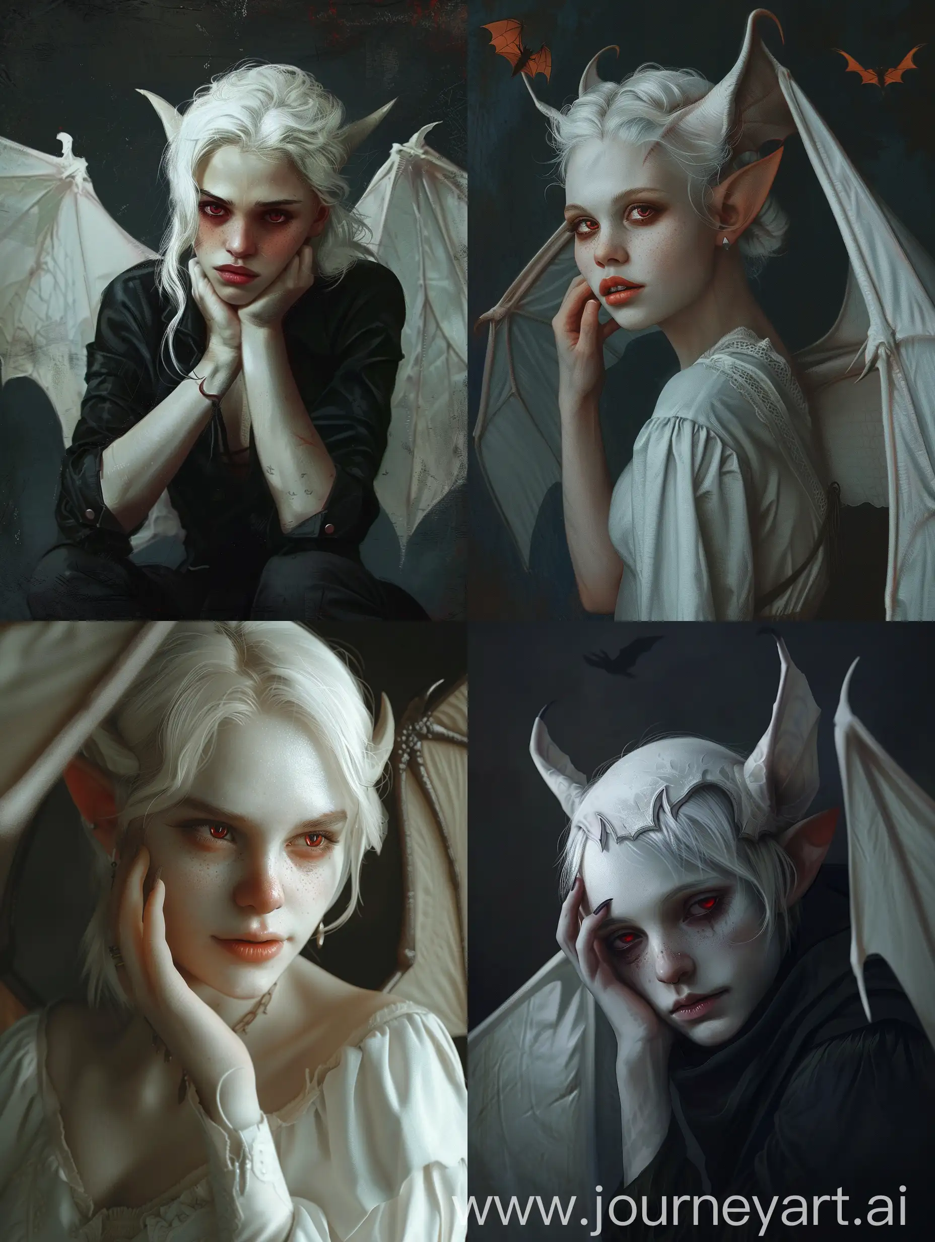 Albino-Tiefling-with-White-Bat-Wings-in-Dark-Background