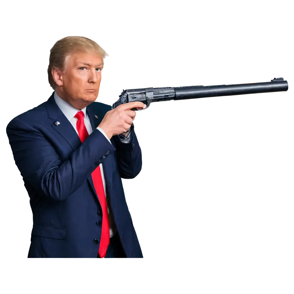 Trump-Holding-a-Gun-HighQuality-PNG-Image-for-Multiple-Applications