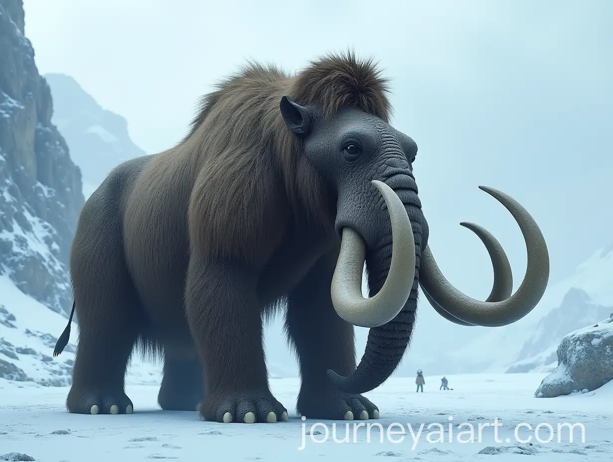 Woolly-Mammoth-in-a-Frozen-Tundra-Landscape