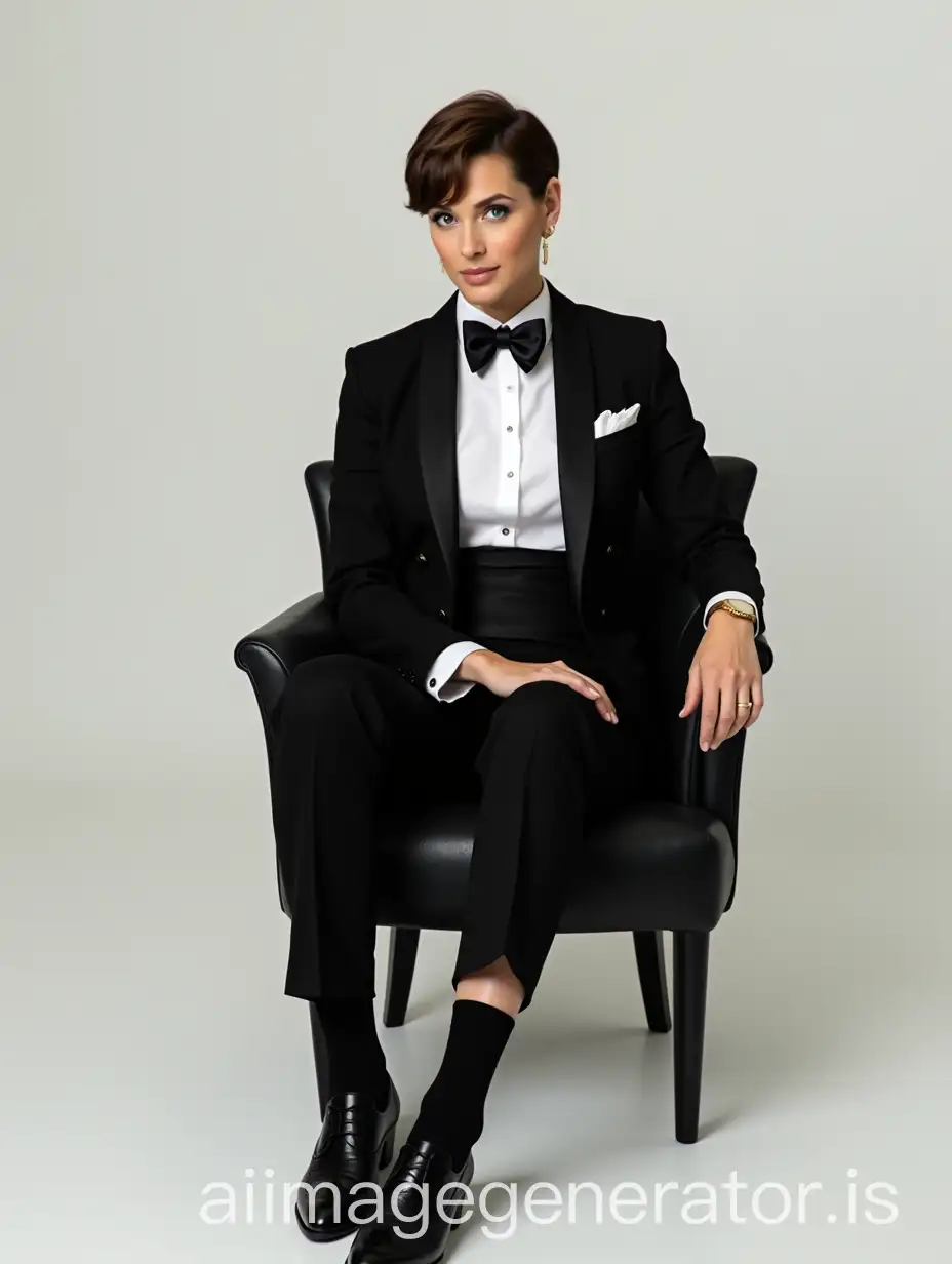 Female-Sitcom-Actress-in-Tuxedo-Attire-with-Classic-Accessories