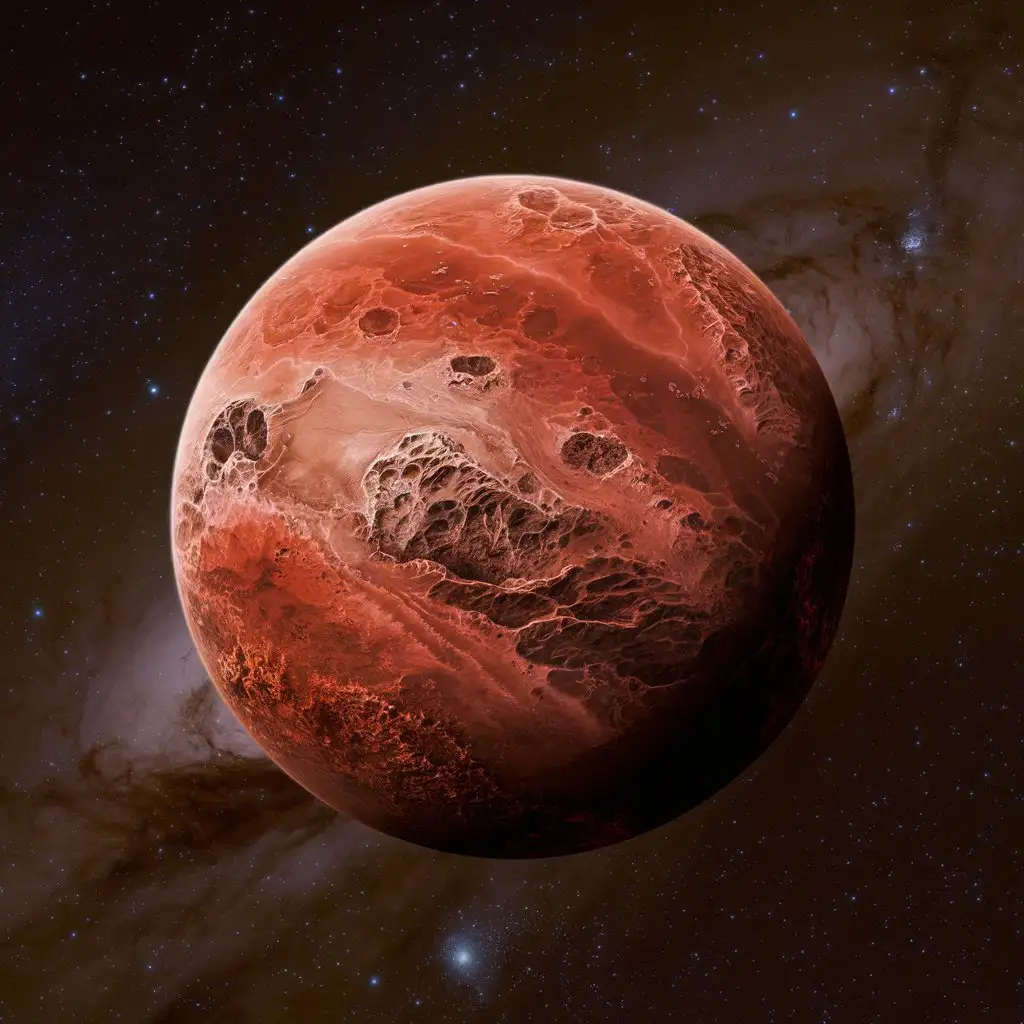 Fiery-Red-Hell-Planet-in-Deep-Space