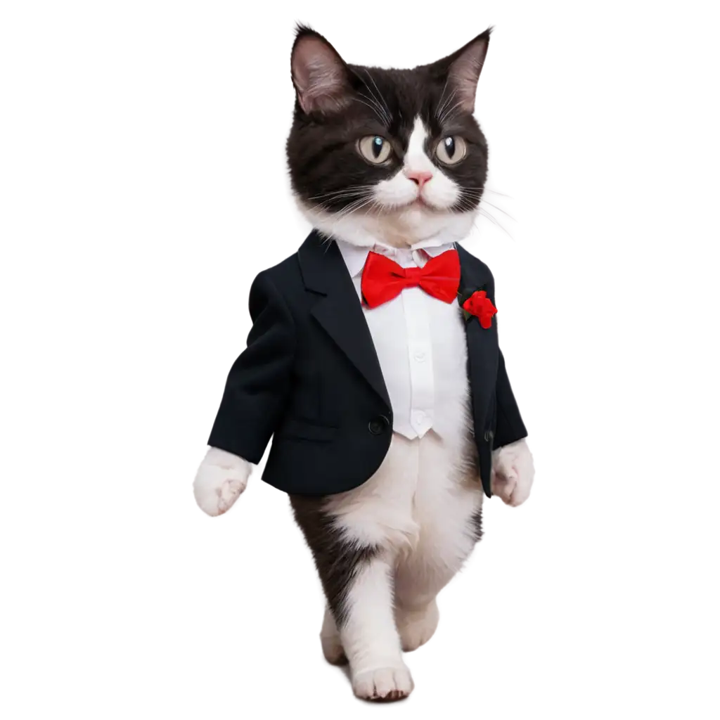 Elegant-Cat-in-a-Tuxedo-PNG-Image-Perfect-for-Every-Occasion