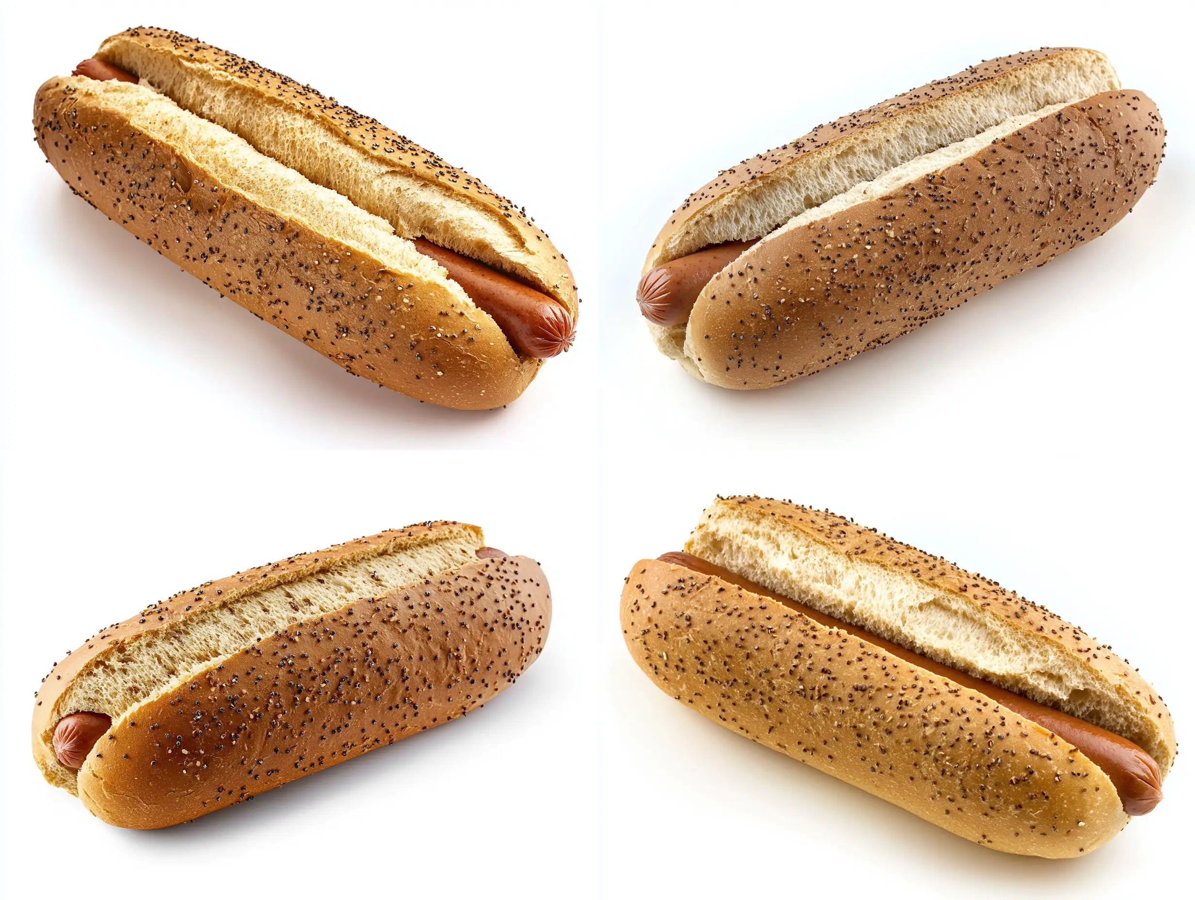 Rye-Hot-Dog-Bun-on-White-Background-Promotional-Photo-with-Clear-Image