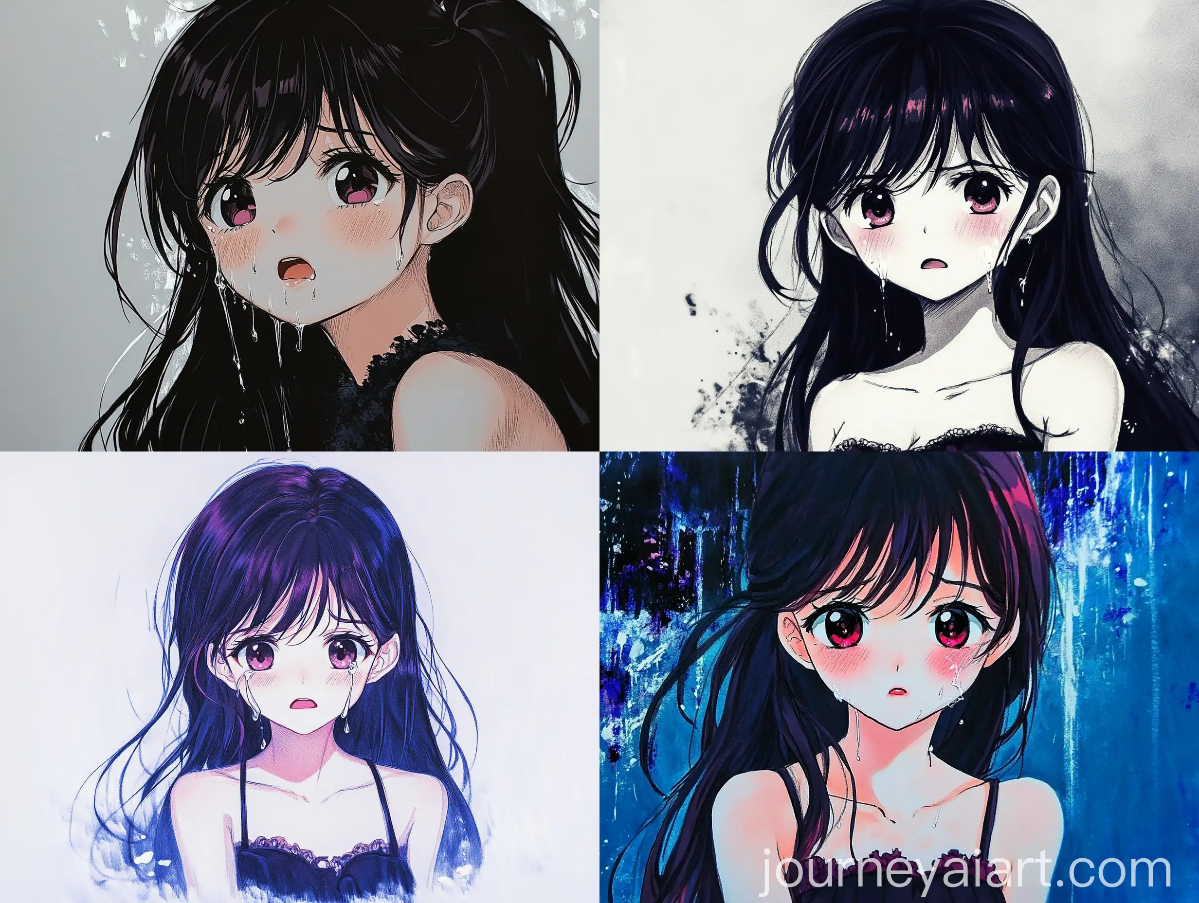 AnimeInspired-Artistic-Portrait-of-a-Crying-Girl