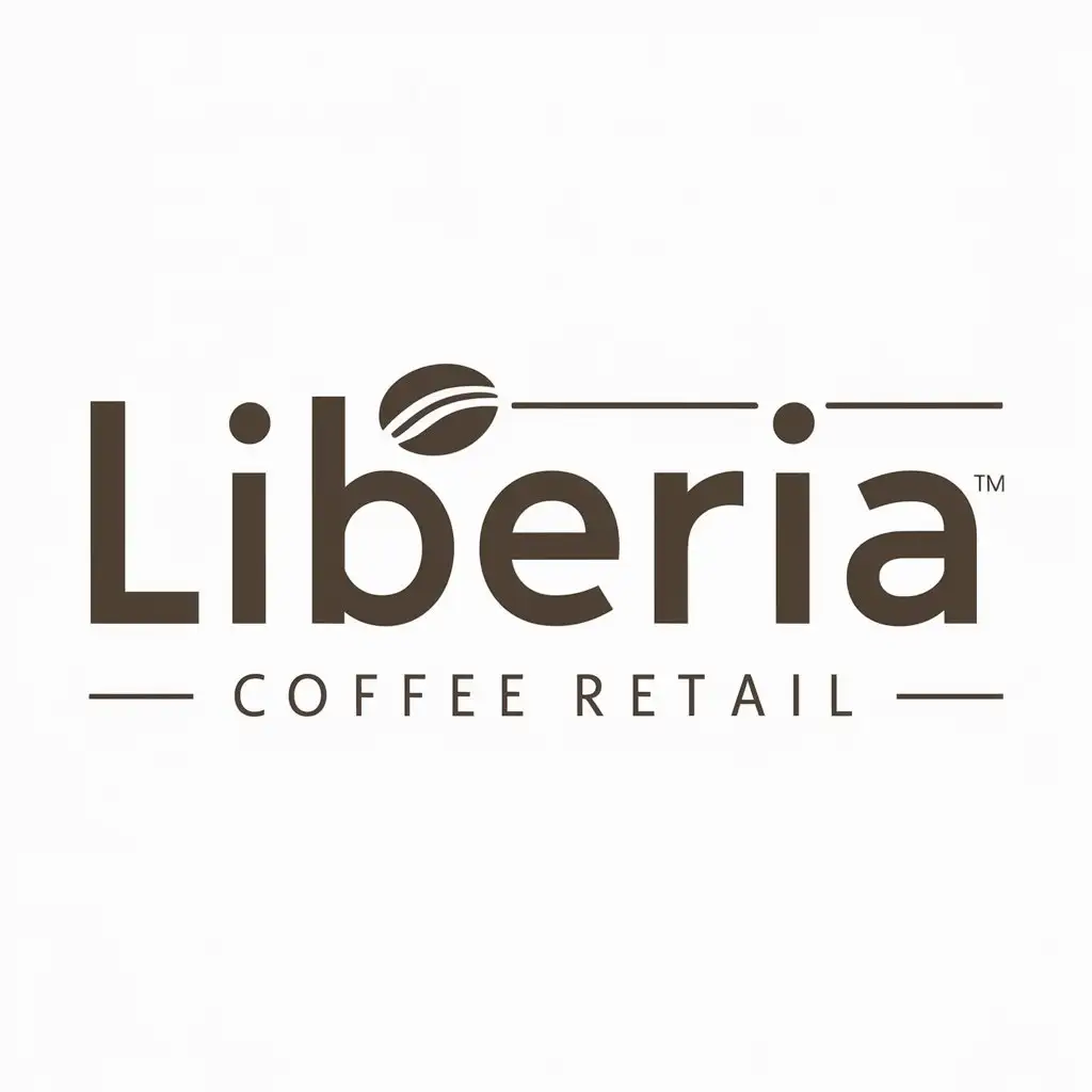 a logo design,with the text "Liberia", main symbol:Coffee,Moderate,be used in Retail industry,clear background