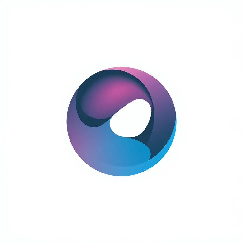 LOGO Design for Abstract Geometric Symbol with Purple to Blue Gradient and Minimalist Style