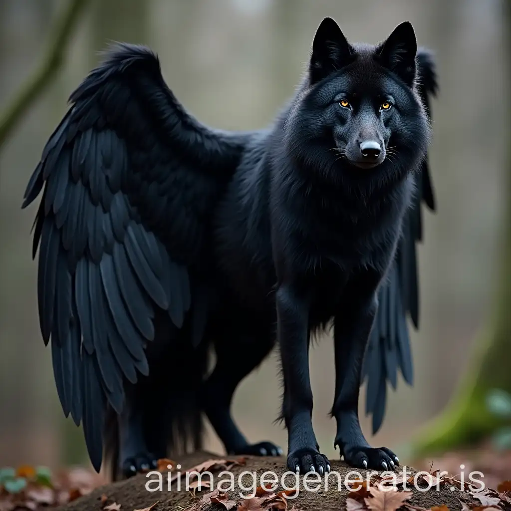 Black-Wolf-with-Wings-of-Black-Feathers-and-Raven-Claws