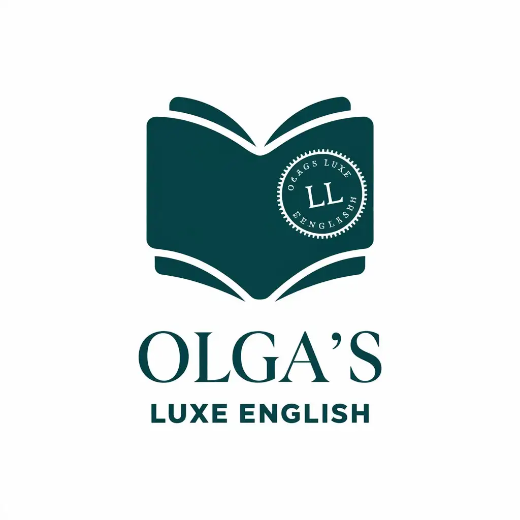 LOGO-Design-for-Olgas-Luxe-English-Vector-Design-Featuring-a-Book-Symbol-for-the-Education-Industry