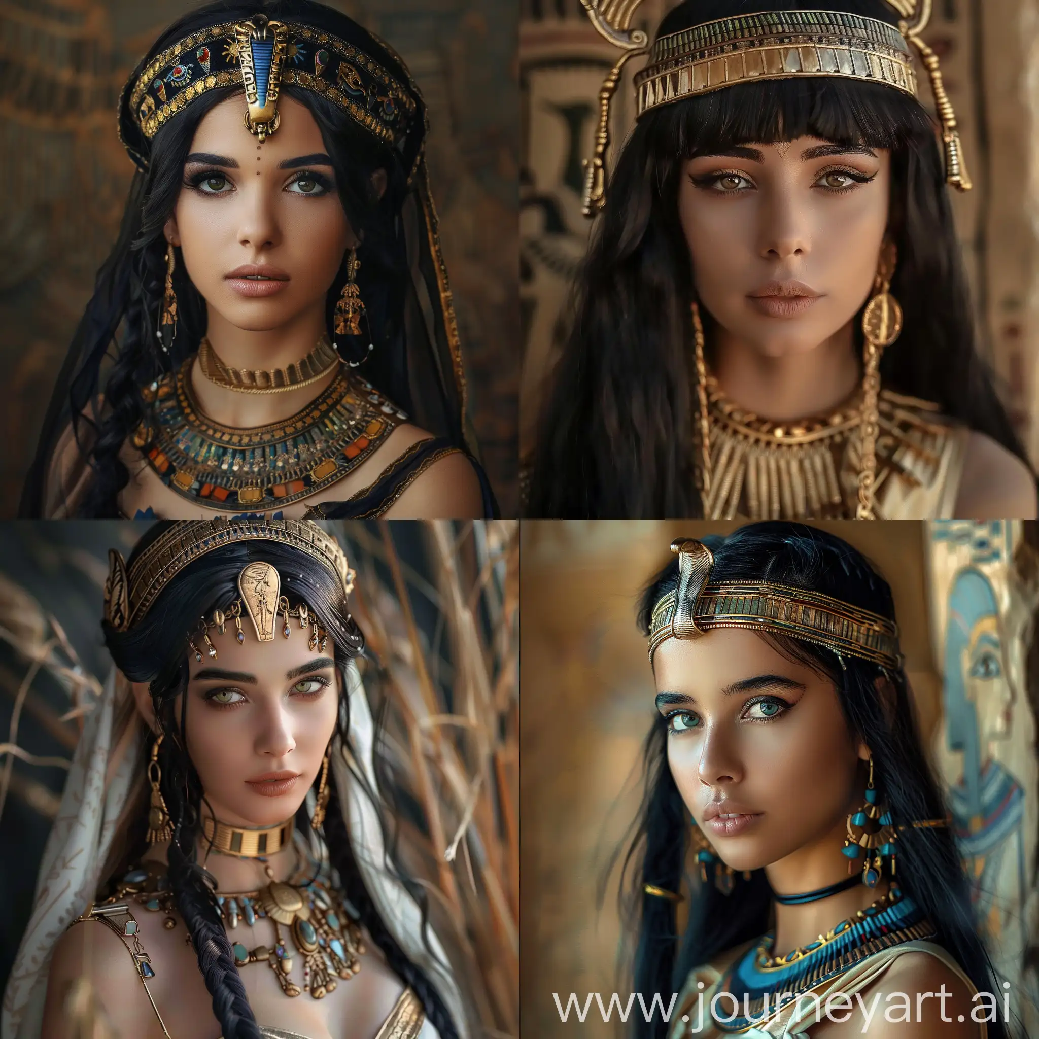 Realistic-Portrait-of-a-Beautiful-Egyptian-Queen-in-Traditional-Attire