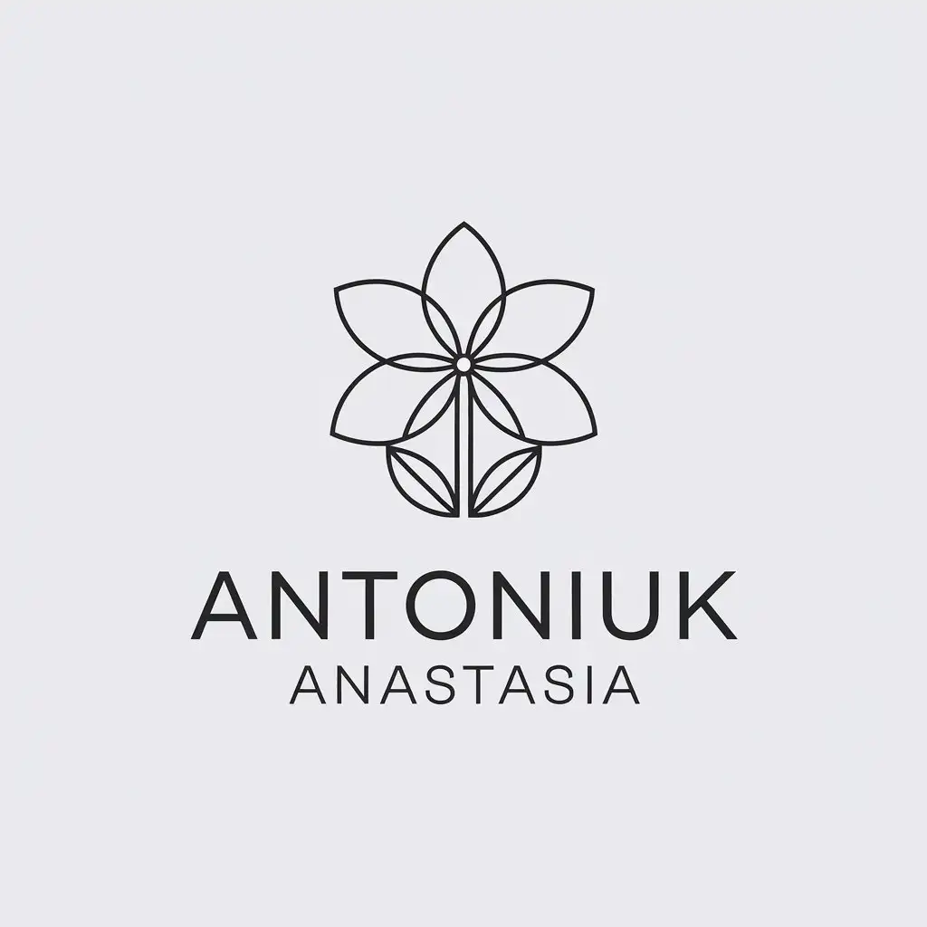 LOGO-Design-for-Antoniuk-Anastasia-Minimalistic-Floral-Emblem-on-Clear-Background