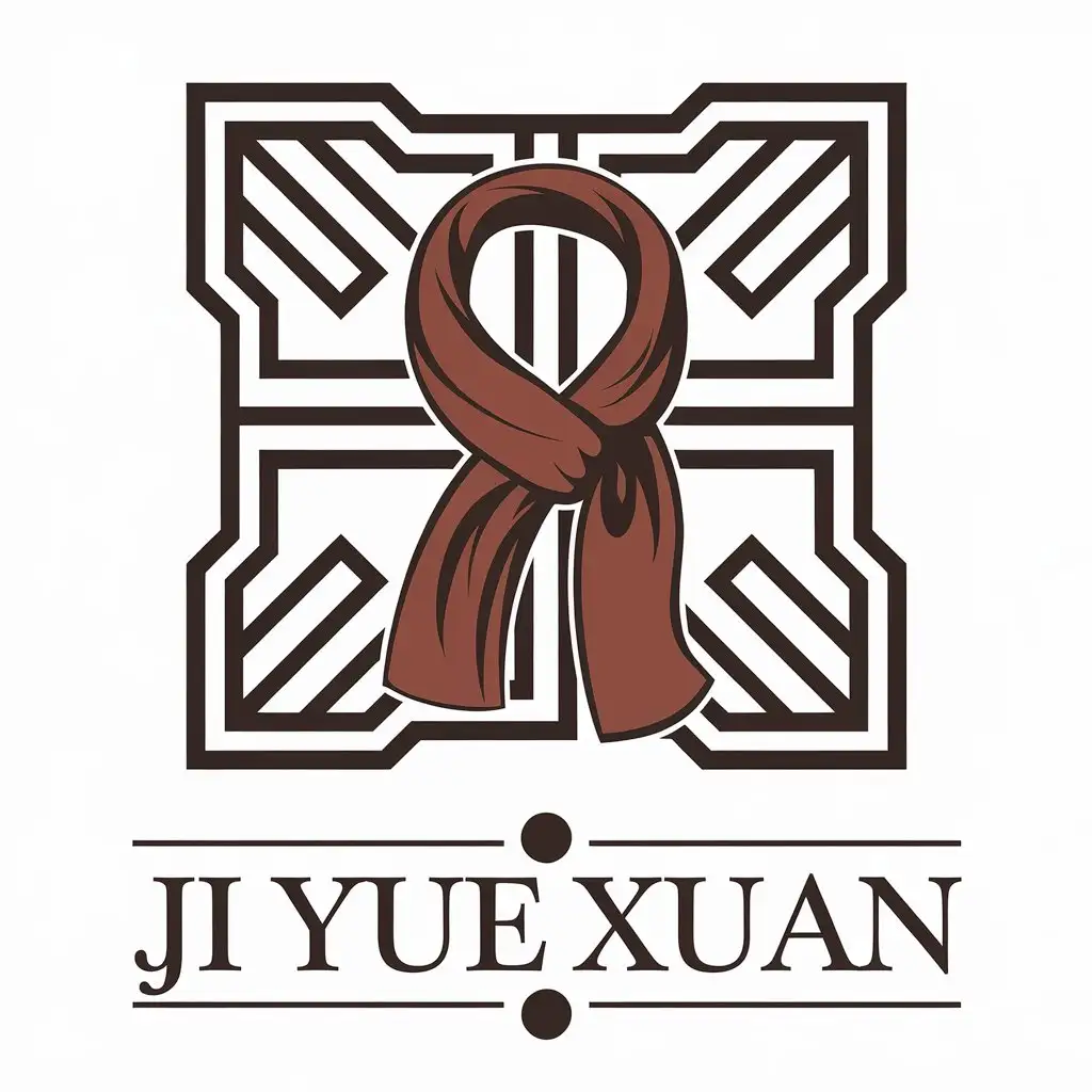 a vector logo design,with the text "Ji Yue Xuan", main symbol:scarf fashion,Moderate,clear background