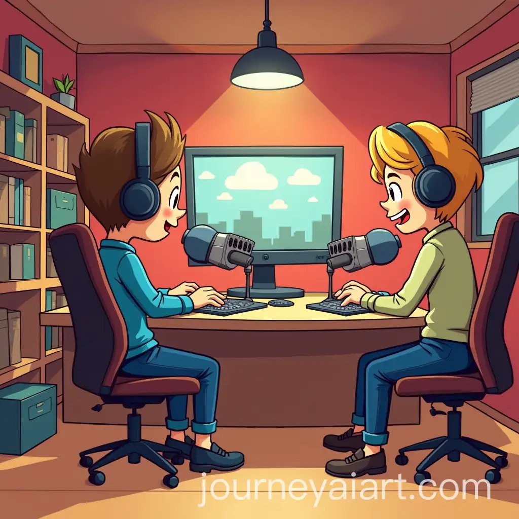 CartoonStyle-Podcast-Studio-with-Microphones-and-Colorful-Decor