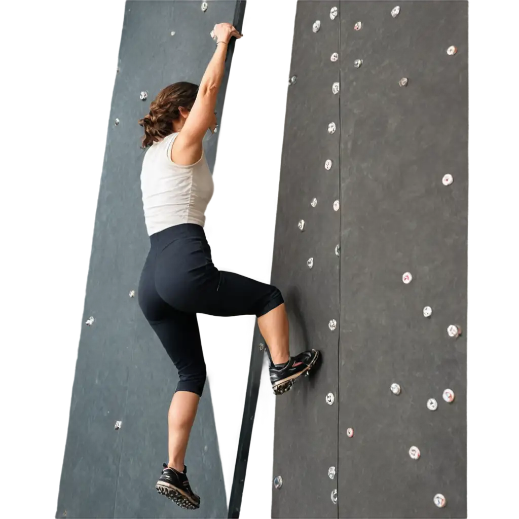 PNG-Image-of-a-Woman-Climbing-a-Wall-HighQuality-Digital-Artwork-for-Versatile-Applications