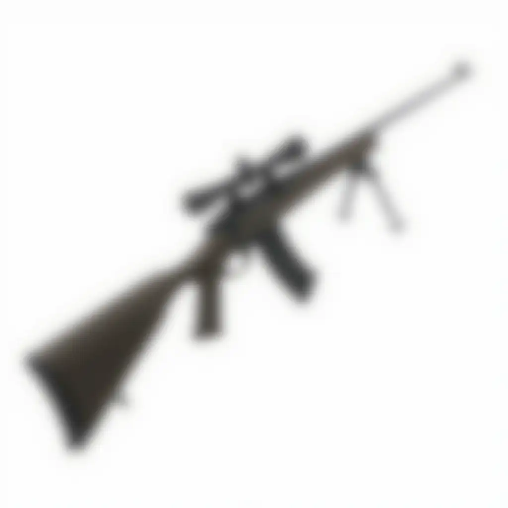 full hunting rifle on white background