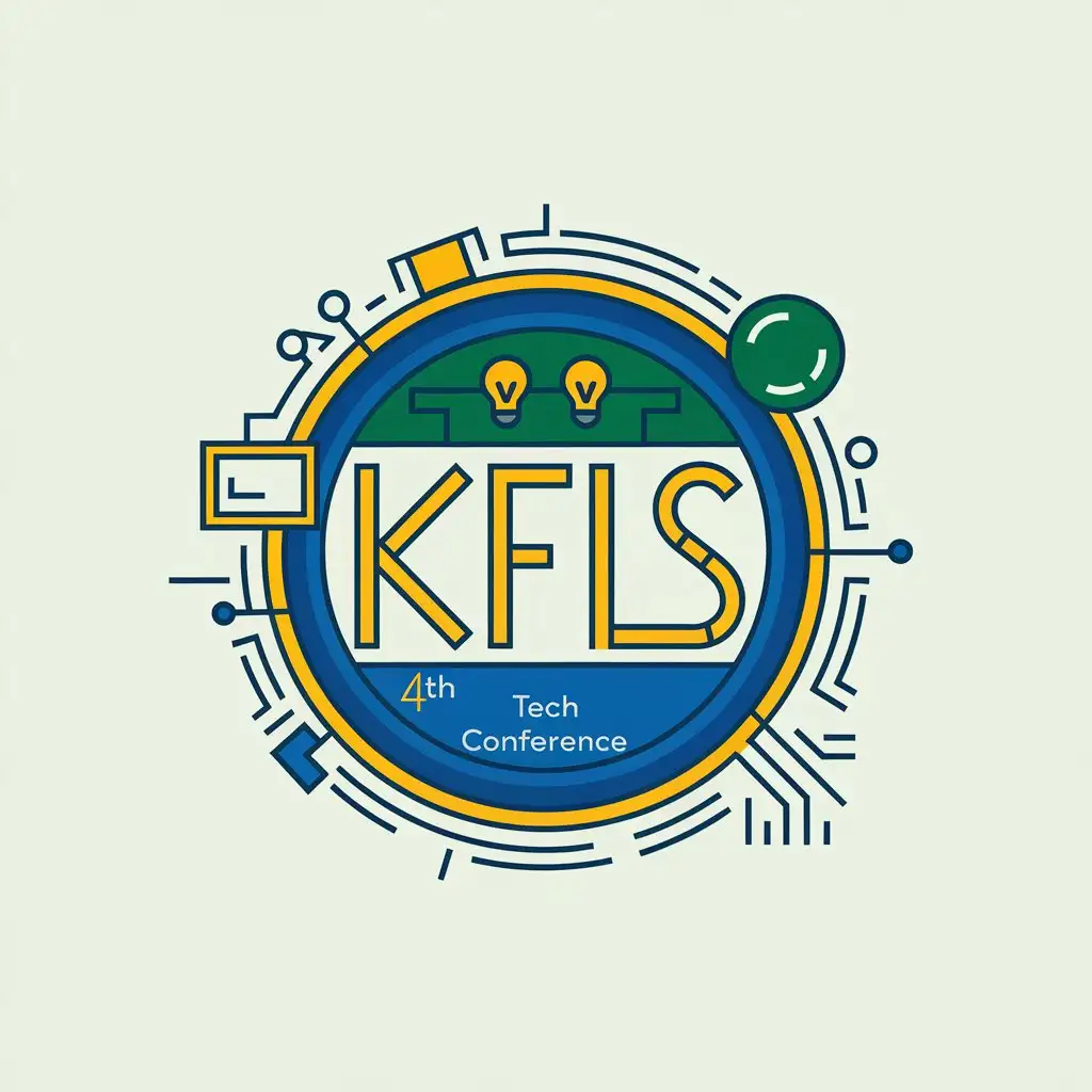 LOGO-Design-for-KFLS-4th-Tech-Conference-Circular-Innovation-in-Yellow-Blue-and-Green