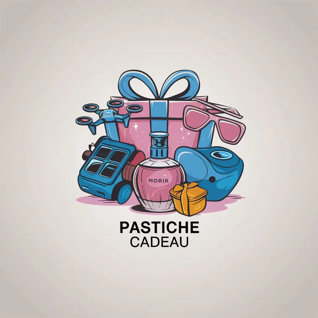 LOGO Design for Pastiche Cadeau Modern Gifts Perfumes and Accessories with Elegant Symbolism