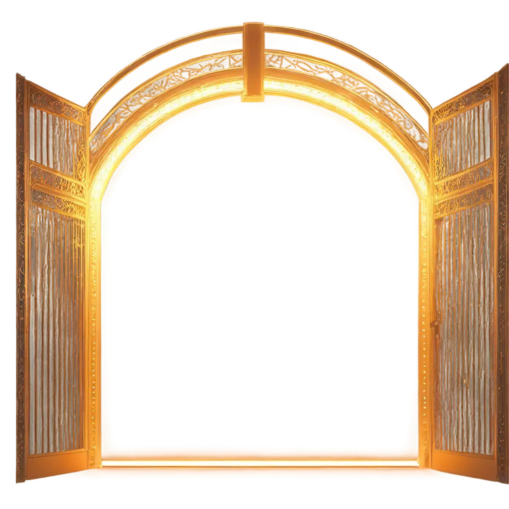 Glowing-Golden-Metal-Gate-Opening-PNG-HighQuality-Transparent-Image-for-Stunning-Visuals