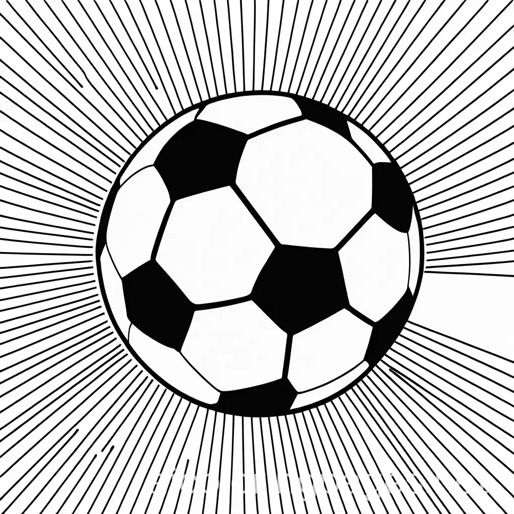 Comic-Style-Bouncing-Soccer-Ball-Line-Art-Coloring-Page