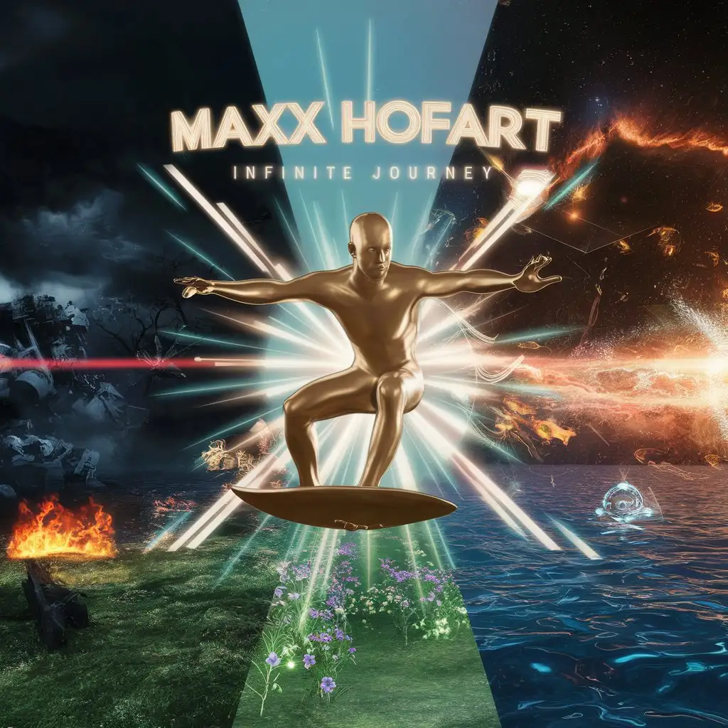 LOGO Design for MaXX Hofrat Infinite Journey with Bronze Silhouette and Cosmic Elements