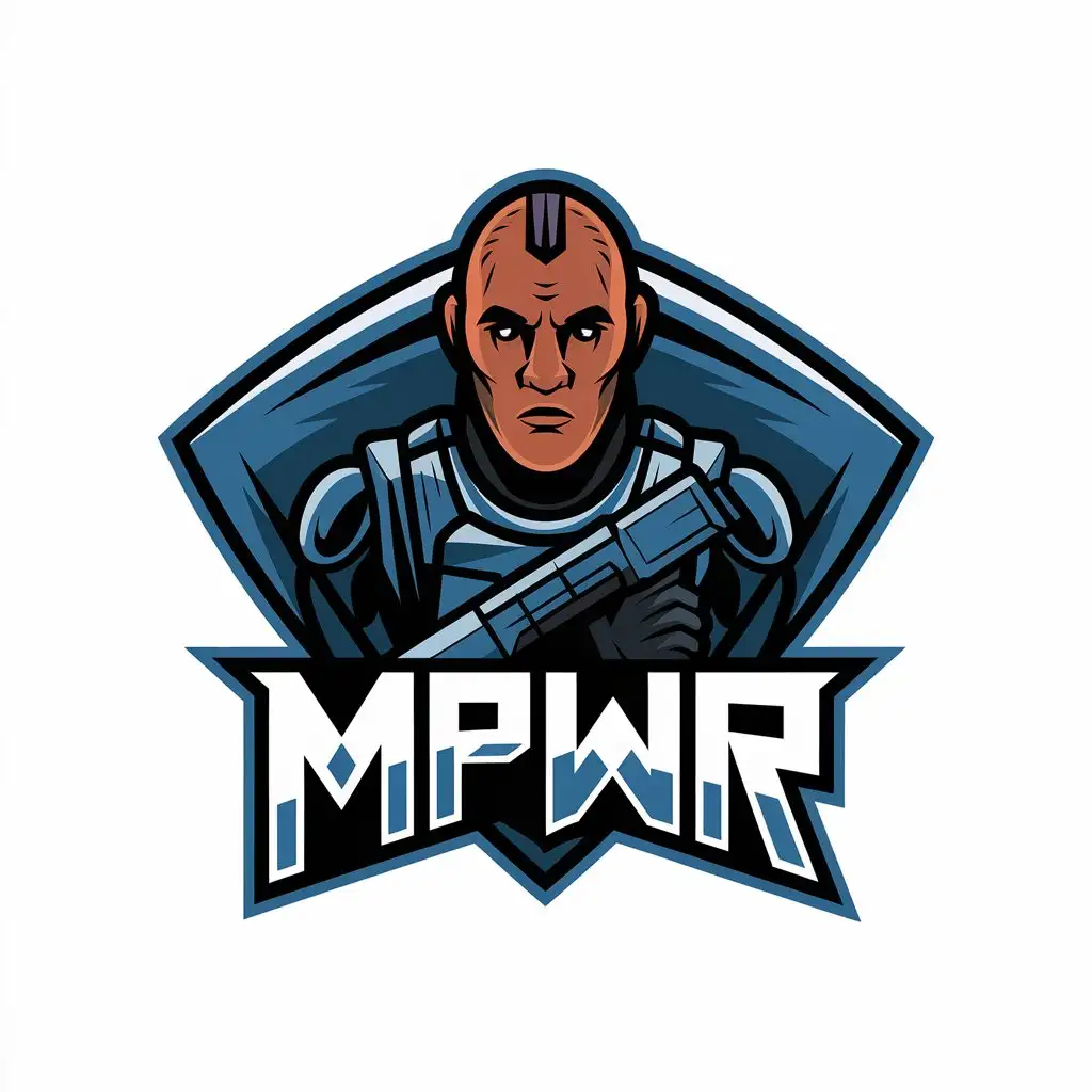 LOGO Design for MPWR Skinned Police Force Symbol with Bold Large Characters for Entertainment Industry