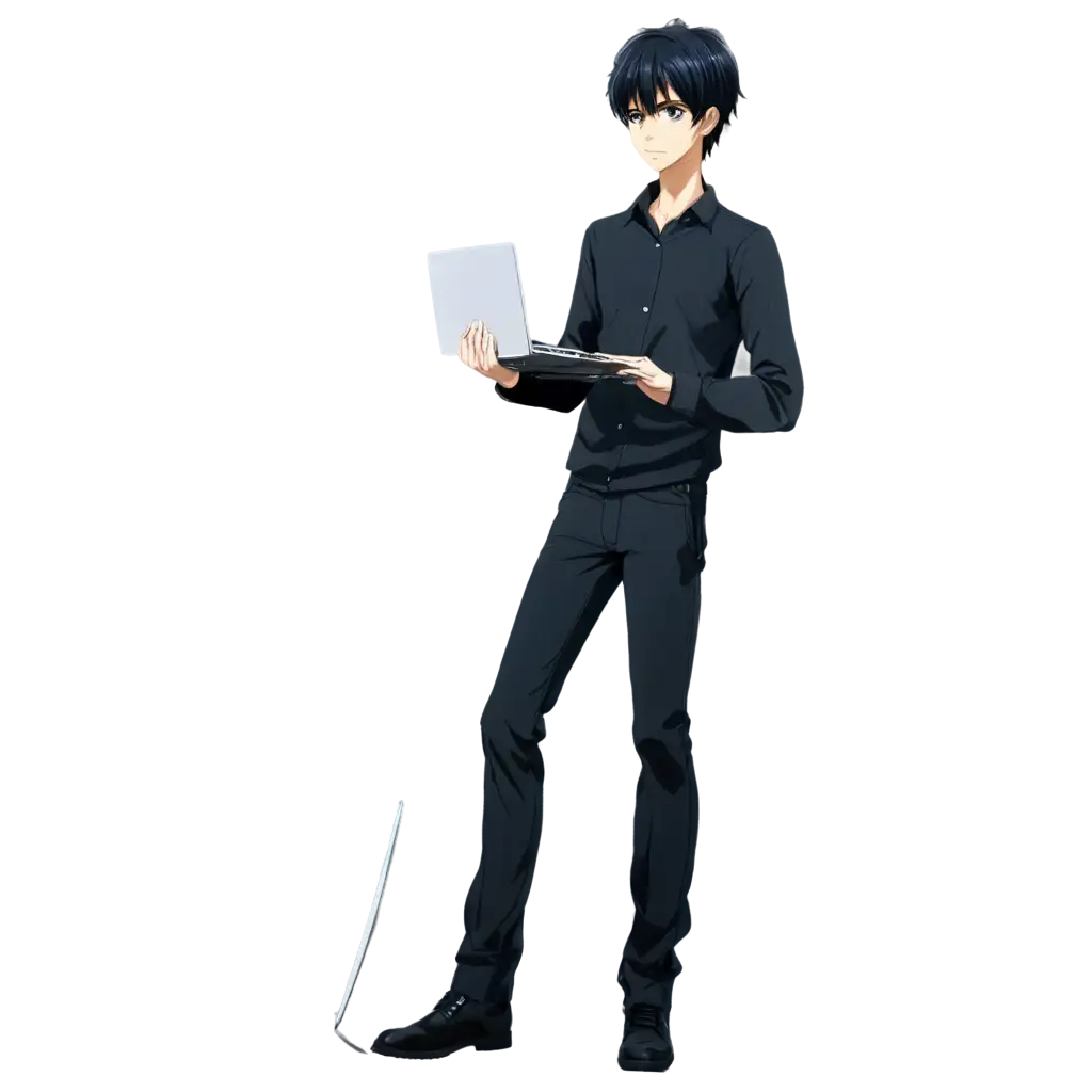 Anime-Man-Standing-with-Laptop-PNG-Image-for-Clear-Quality-and-Detail