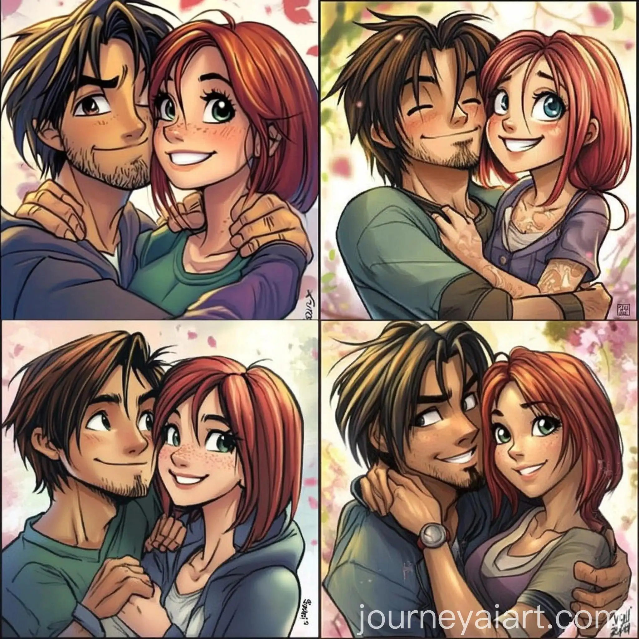 Fantasy-Disney-Comics-Series-Girl-Kissing-Boy-in-Enchanted-Garden