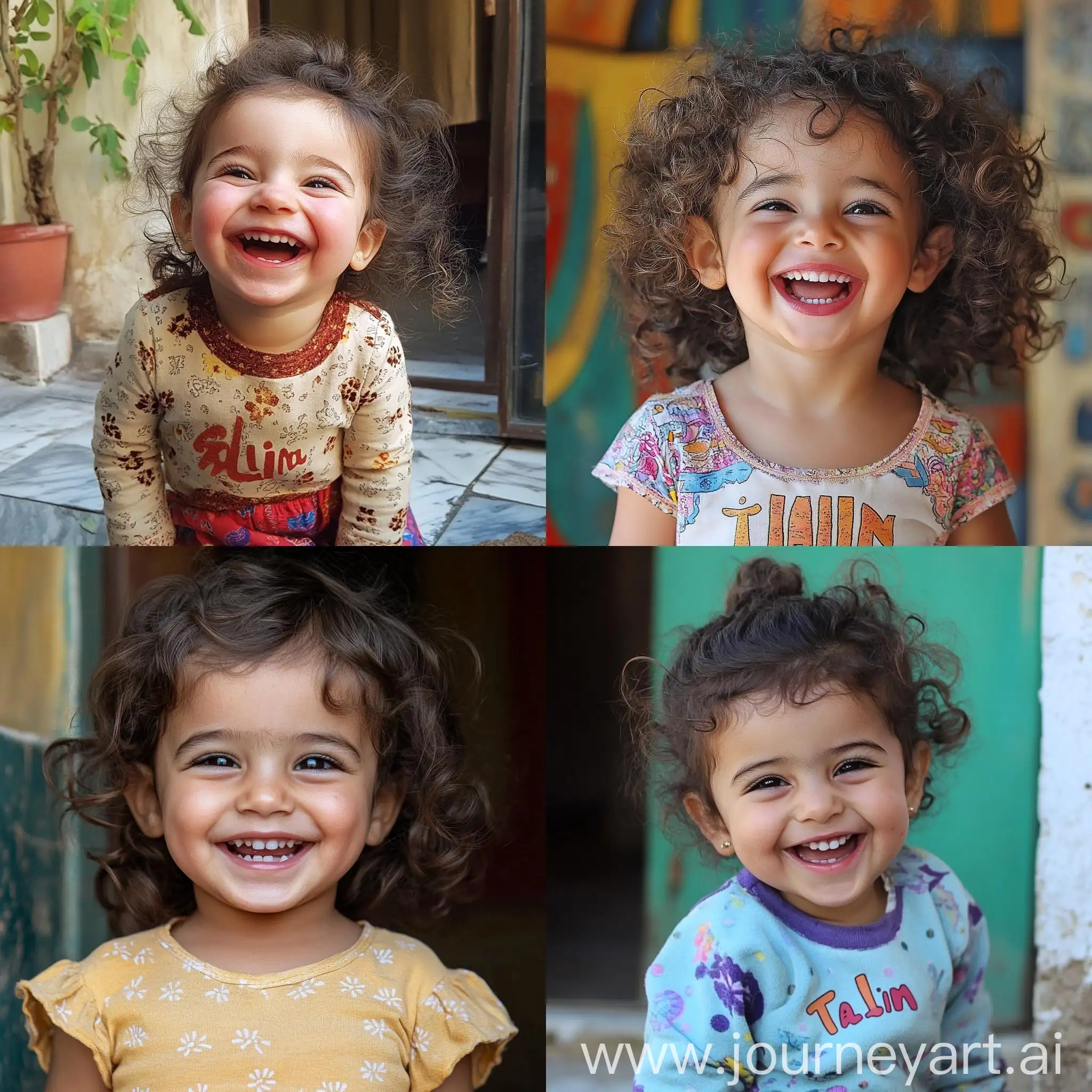 Happy-2YearOld-Egyptian-Girl-Named-Talin-in-Personalized-Clothing