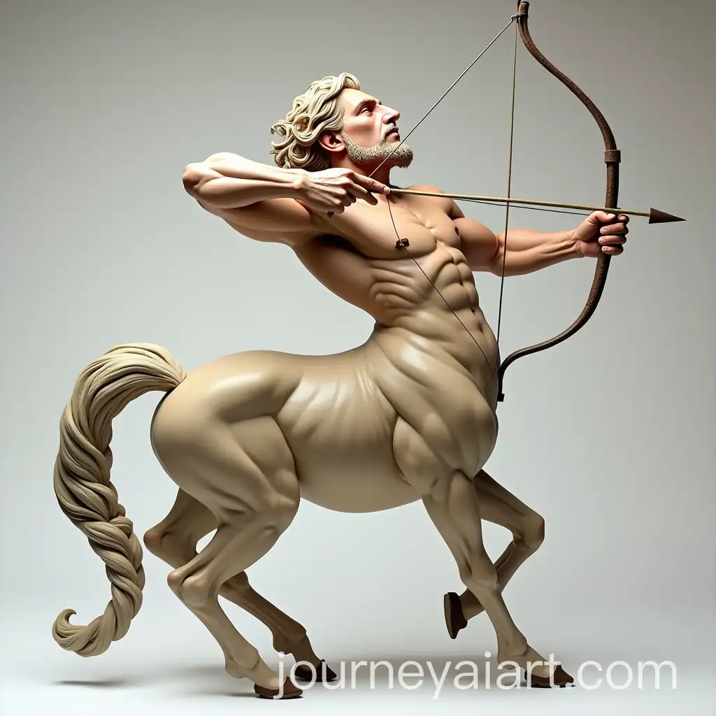 Boris-Vallejo-Style-Centaur-Sculpture-with-Bow-and-Arrow-in-Pastel-Colors