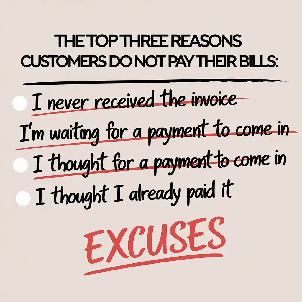 Transparent Background Bullet Point List of Customer Billing Excuses