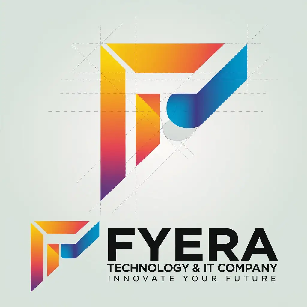 LOGO Design For FYERA Technology IT Company Modern Minimalist Logo with Innovate Your Future Tagline