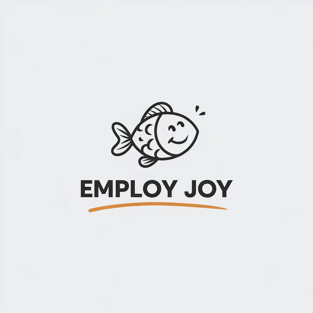 LOGO Design for Employ Joy Minimalist Christian Fish with Joyful Movement for Education Industry